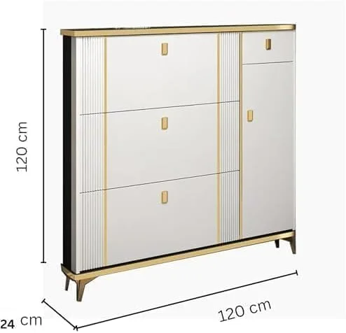 جاکفشی چوبی برای سازماندهی کفشها - کابینت کفش محکم با ظرفیت ذخیرهسازی گسترده (رنگ سفید و اندازه 120 * 120 سانتیمتر) جاکفشی چوبی برای سازماندهی کفشها - کابینت کفش محکم با ظرفیت ذخیرهسازی گسترده (رنگ سفید و اندازه 120 * 120 سانتیمتر)