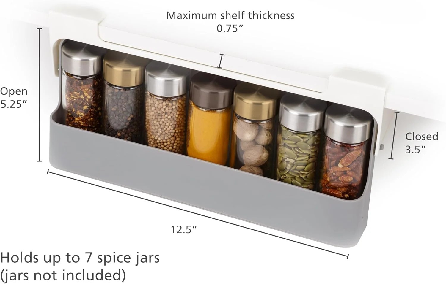 جا ادویه ای زیر قفسه ای جوزف جوزف مدل Cupboardstore خاکستری/سفید سایز One-size 85147 جا ادویه ای زیر قفسه ای جوزف جوزف مدل Cupboardstore خاکستری/سفید سایز One-size 85147