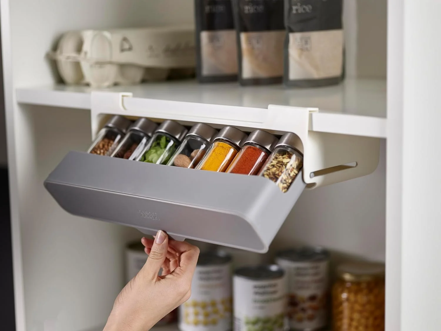 جا ادویه ای زیر قفسه ای جوزف جوزف مدل Cupboardstore خاکستری/سفید سایز One-size 85147 جا ادویه ای زیر قفسه ای جوزف جوزف مدل Cupboardstore خاکستری/سفید سایز One-size 85147
