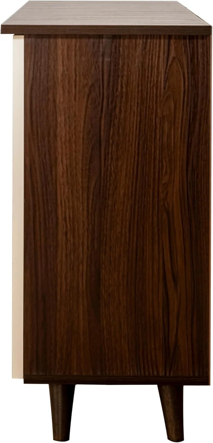 جاکفشی سه درب DeckUp Plank Bei از جنس چوب مهندسی شده با پایه های چوبی (گردویی و سفید، روکش مات) جاکفشی سه درب DeckUp Plank Bei از جنس چوب مهندسی شده با پایه های چوبی (گردویی و سفید، روکش مات)