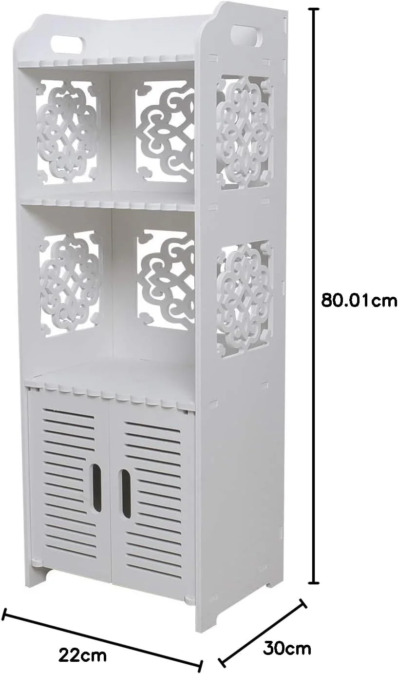 کابینت ذخیره سازی حمام BigTree، قفسه ضد آب ایستاده، قفسه کتاب، مبلمان حمام سفید و مقاوم برای اتاق نشیمن، اتاق خواب، راهروی آشپزخانه، کمد باریک و بلند فروشگاه خانگی کابینت ذخیره سازی حمام BigTree، قفسه ضد آب ایستاده، قفسه کتاب، مبلمان حمام سفید و مقاوم برای اتاق نشیمن، اتاق خواب، راهروی آشپزخانه، کمد باریک و بلند فروشگاه خانگی
