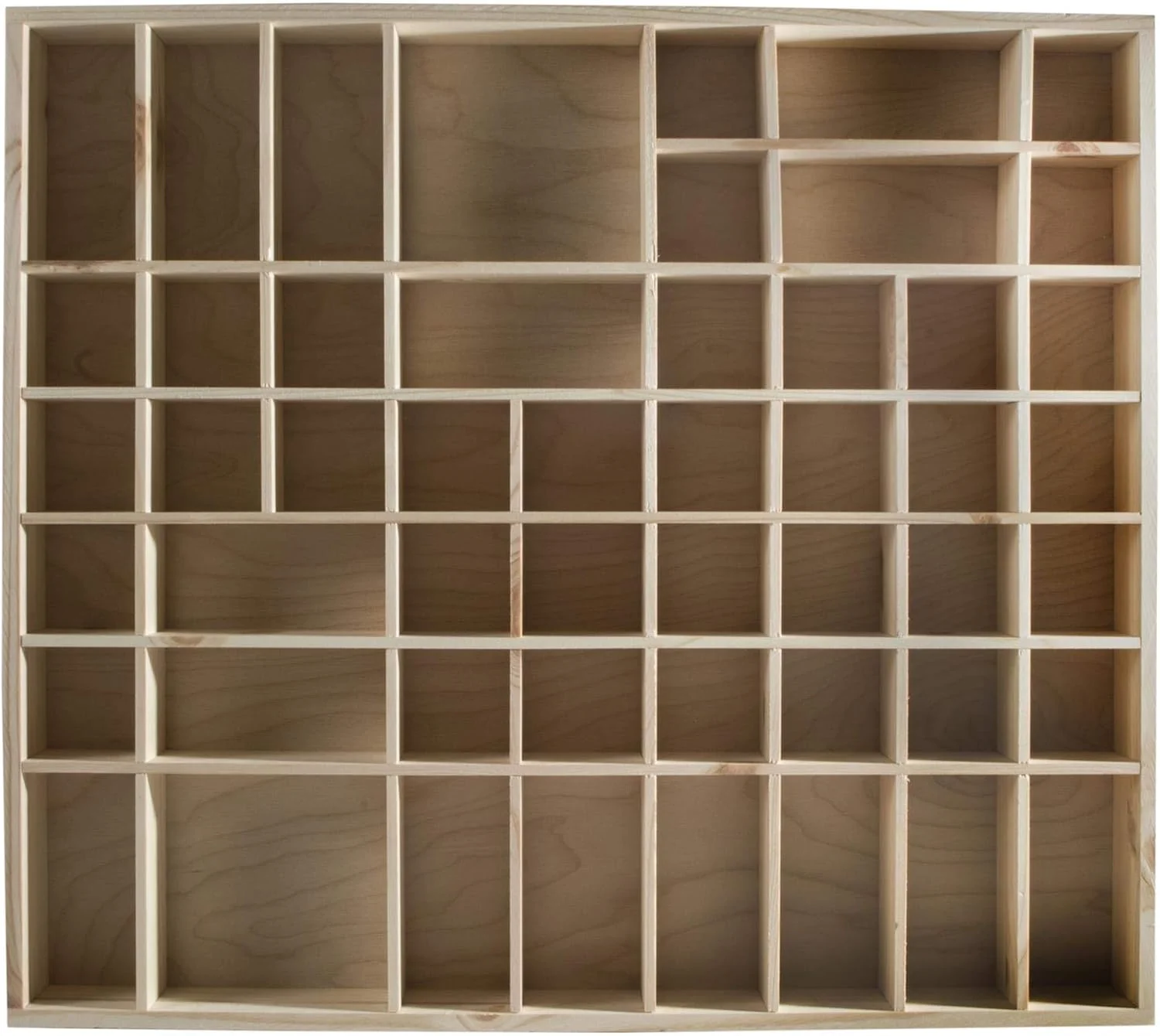 کابینت ویترینی دیواری چوبی بزرگ WooDeeDoo | 51 محفظه | 52 x 46 x 5 سانتی متر | واحد آویز دیواری سازمان دهنده سوغاتی | چوب تزئینی رنگ نشده و فرآوری نشده کابینت ویترینی دیواری چوبی بزرگ WooDeeDoo | 51 محفظه | 52 x 46 x 5 سانتی متر | واحد آویز دیواری سازمان دهنده سوغاتی | چوب تزئینی رنگ نشده و فرآوری نشده