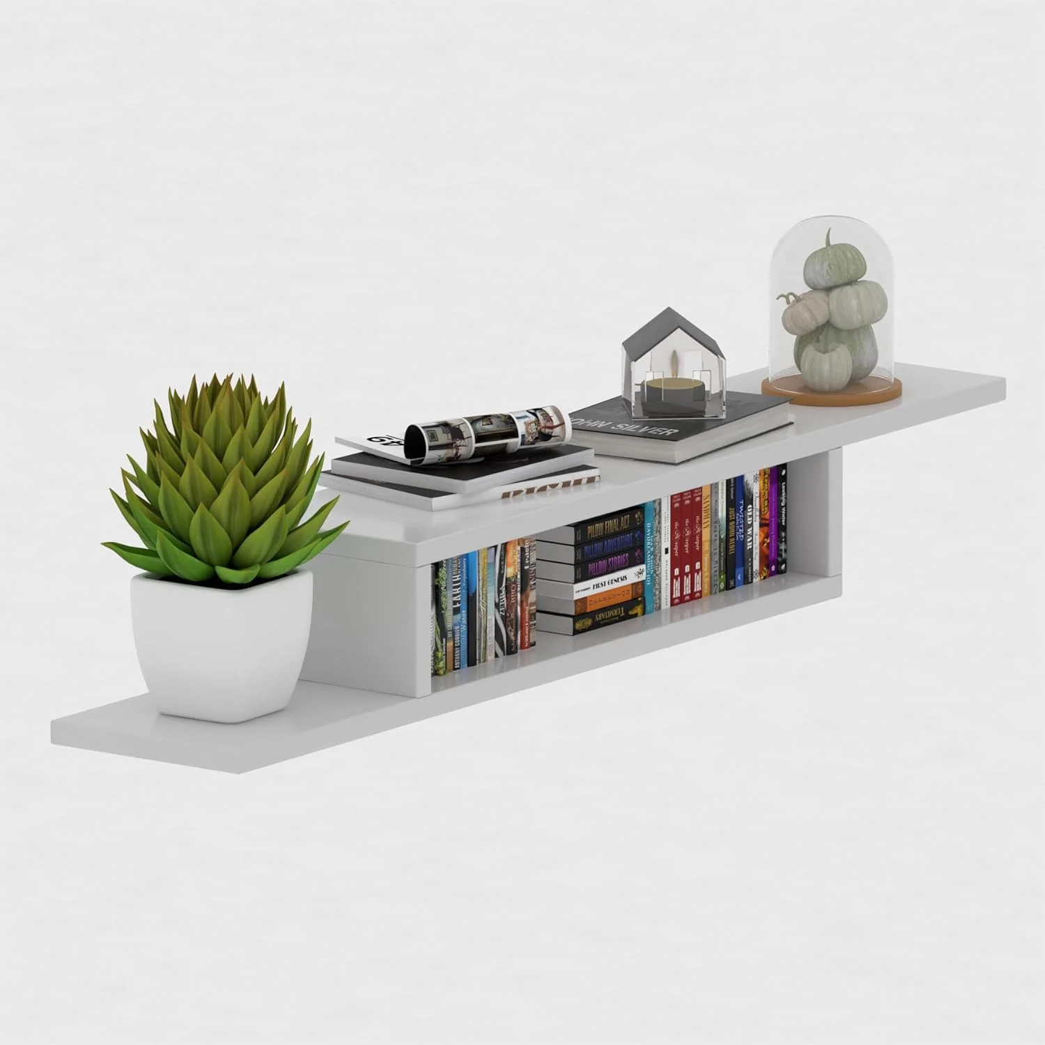 کابینت دیواری تلویزیون RIGID، کنسول چوبی شناور با قفسه های باز برای اتاق نشیمن، اتاق خواب، راهروی خانه، دفتر کار (مونتاژ DIY، سفید، 24D x 135W x 18.5H CM) کابینت دیواری تلویزیون RIGID، کنسول چوبی شناور با قفسه های باز برای اتاق نشیمن، اتاق خواب، راهروی خانه، دفتر کار (مونتاژ DIY، سفید، 24D x 135W x 18.5H CM)