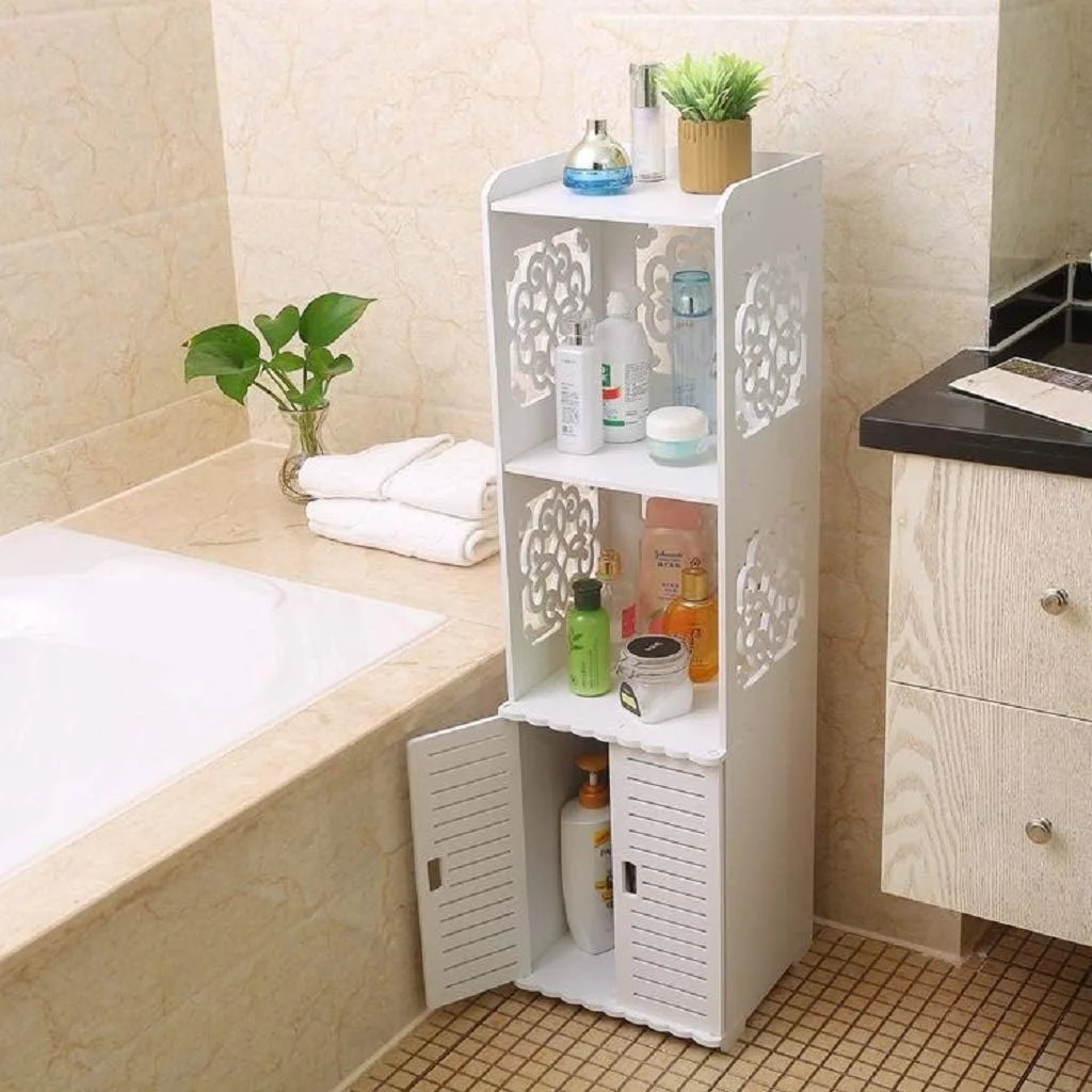 کابینت ذخیره سازی حمام BigTree، قفسه ضد آب ایستاده، قفسه کتاب، مبلمان حمام سفید و مقاوم برای اتاق نشیمن، اتاق خواب، راهروی آشپزخانه، کمد باریک و بلند فروشگاه خانگی کابینت ذخیره سازی حمام BigTree، قفسه ضد آب ایستاده، قفسه کتاب، مبلمان حمام سفید و مقاوم برای اتاق نشیمن، اتاق خواب، راهروی آشپزخانه، کمد باریک و بلند فروشگاه خانگی
