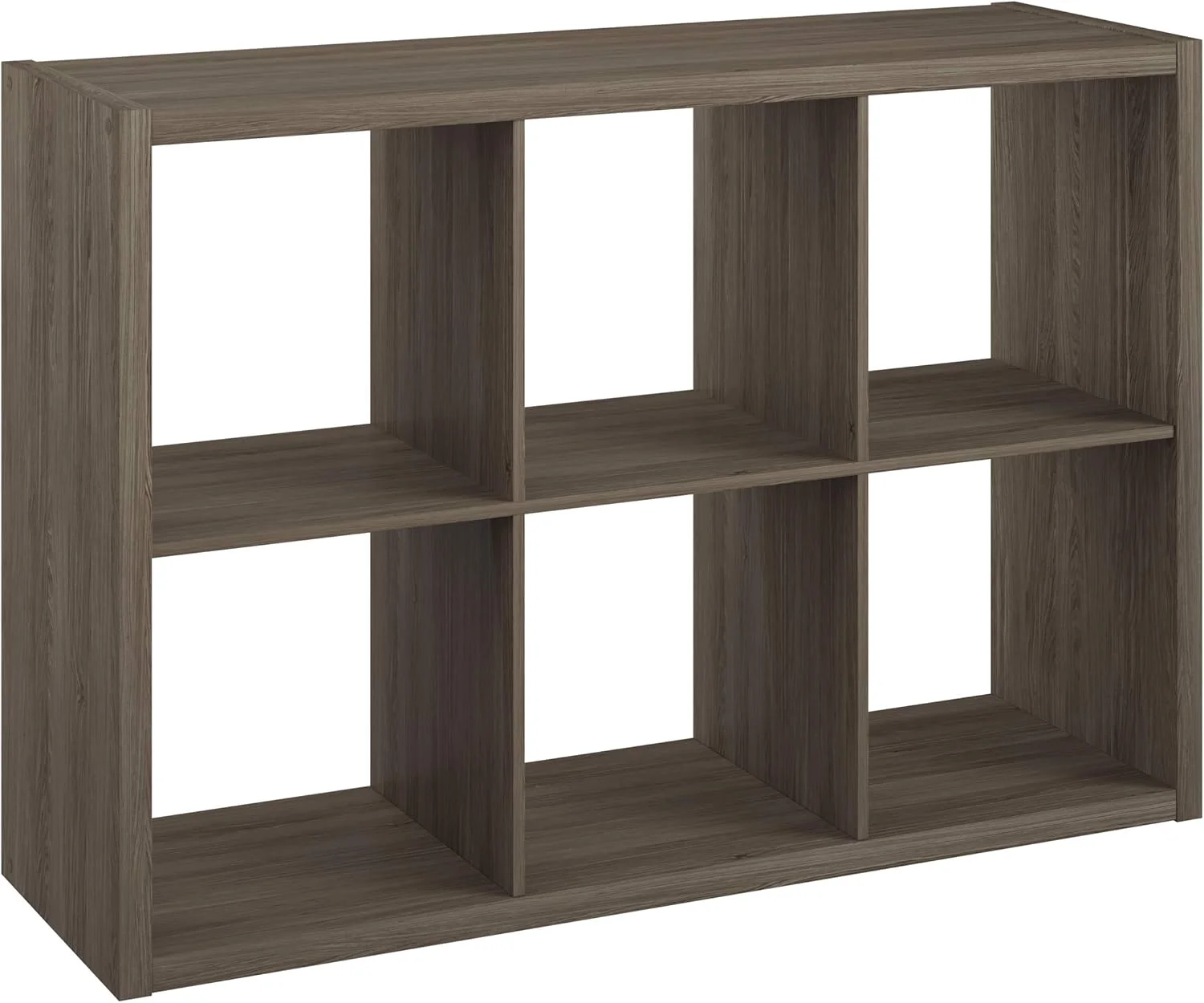 قفسه دکوری 6 مکعبی ClosetMaid، سازمان دهنده ذخیره سازی چند منظوره لمینت چوبی برای فضاهای داخلی خانه یا دفتر، خاکستری گرافیتی