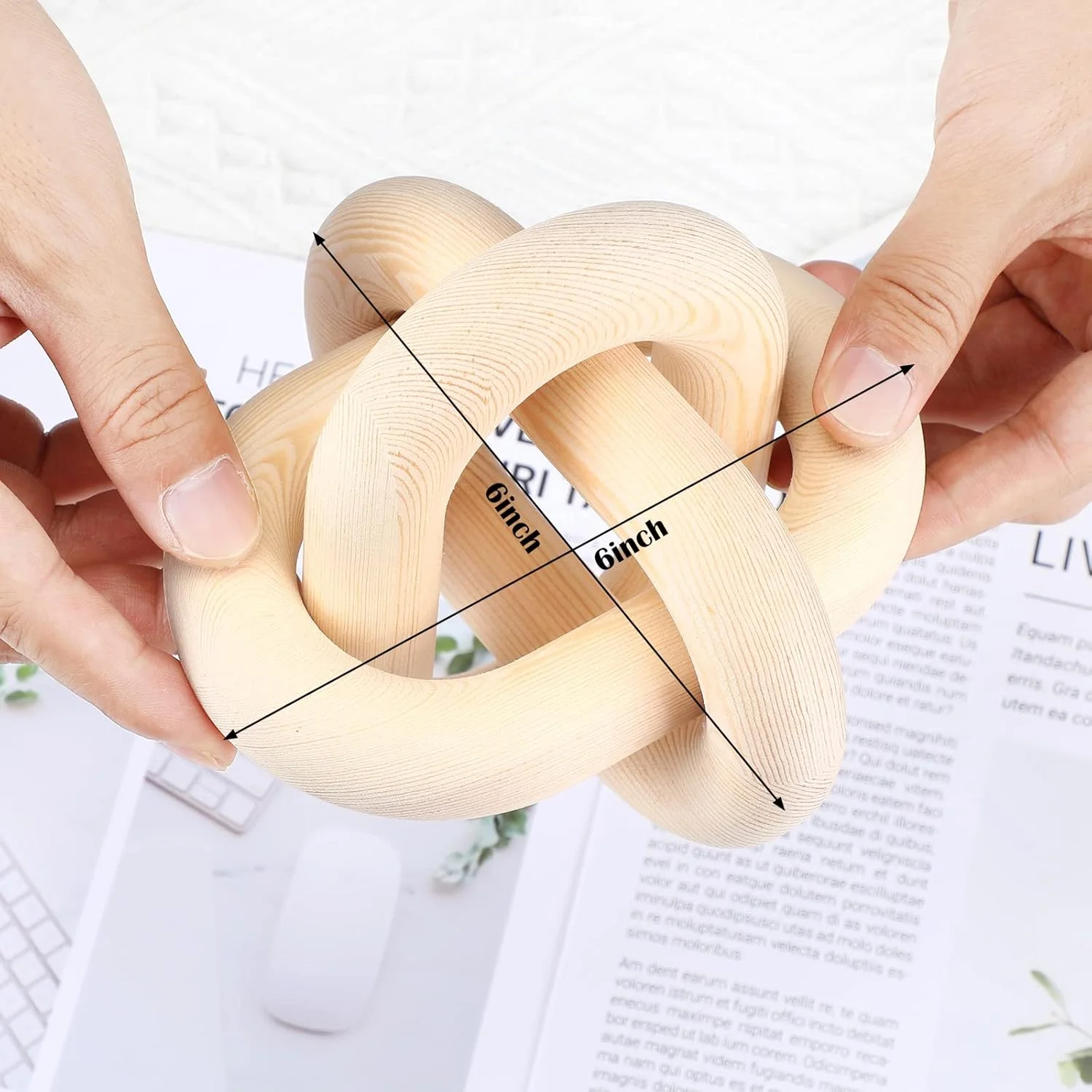 حلقه زنجیره ای چوبی 3 گره ای دست ساز دکوری میز قهوه خوری مدرن قفسه خانه روستایی اشیاء تزئینی بوهمی برای اتاق نشیمن اتاق خواب (طبیعی) حلقه زنجیره ای چوبی 3 گره ای دست ساز دکوری میز قهوه خوری مدرن قفسه خانه روستایی اشیاء تزئینی بوهمی برای اتاق نشیمن اتاق خواب (طبیعی)