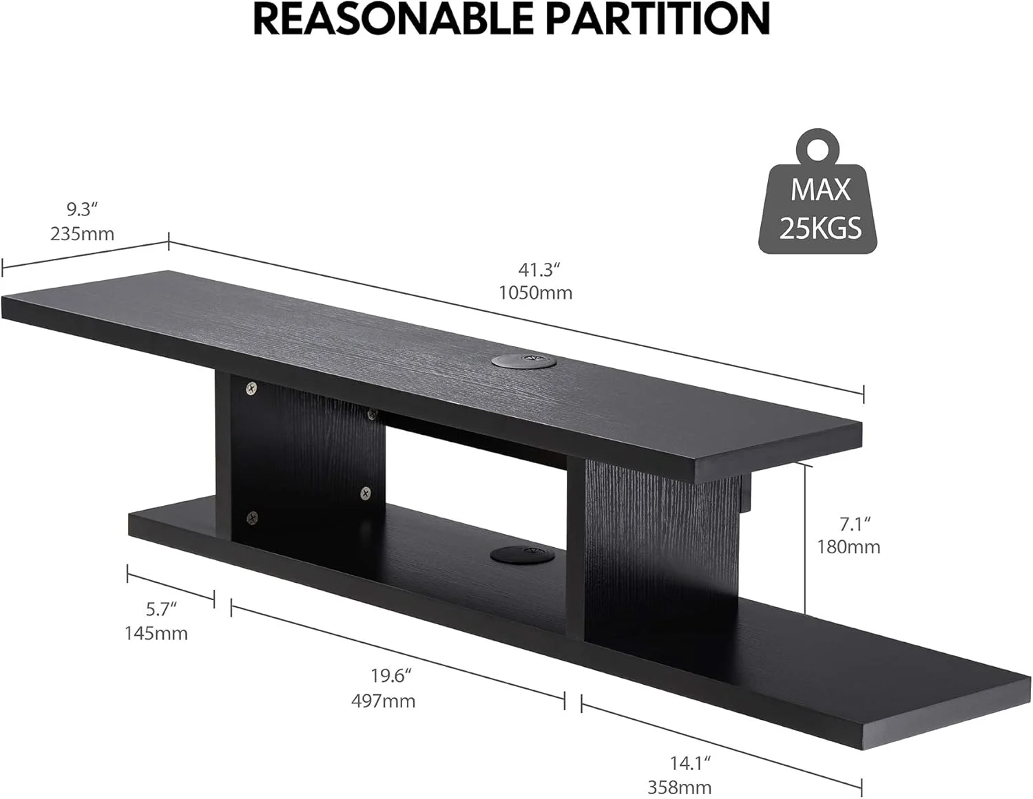 کابینت شناور تلویزیون FITUEYES، قفسه کنسول رسانه ای AV دیواری، مدرن و صرفه جویی در فضا مشکی DS211801WB کابینت شناور تلویزیون FITUEYES، قفسه کنسول رسانه ای AV دیواری، مدرن و صرفه جویی در فضا مشکی DS211801WB