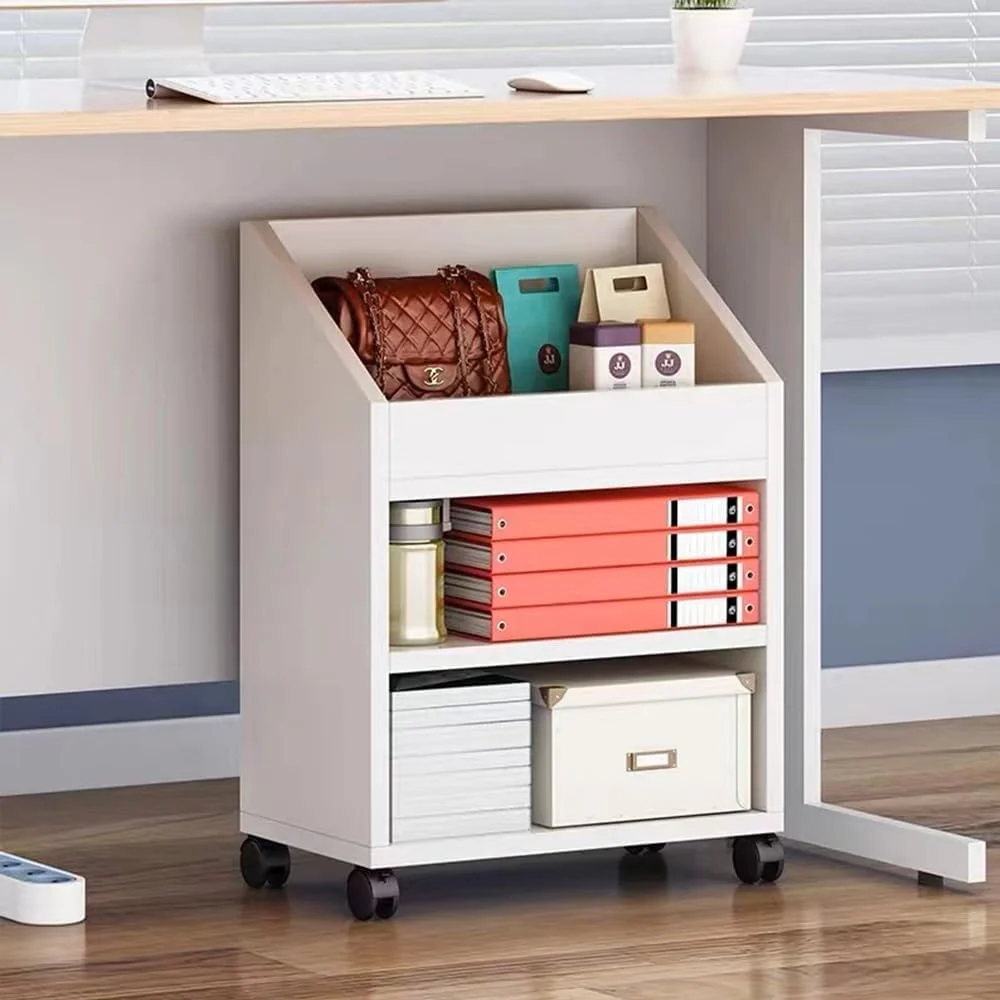 کابینت فایل کشویی چرخ دار TOMVAES، کابینت فایل متحرک زیر میزی با قفسه، قفسه کتاب چوبی برای دفتر کار خانگی کابینت فایل کشویی چرخ دار TOMVAES، کابینت فایل متحرک زیر میزی با قفسه، قفسه کتاب چوبی برای دفتر کار خانگی