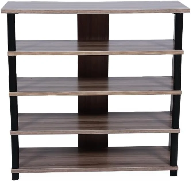 کابینت جاکفشی چوبی RIGID، سازمان دهنده 5 طبقه ایستاده برای ورودی، راهرو و اتاق نشیمن | استند چند منظوره دمپایی، قفسه نگهداری چکمه - مونتاژ شده (30D x 80W x 78H CM) کابینت جاکفشی چوبی RIGID، سازمان دهنده 5 طبقه ایستاده برای ورودی، راهرو و اتاق نشیمن | استند چند منظوره دمپایی، قفسه نگهداری چکمه - مونتاژ شده (30D x 80W x 78H CM)