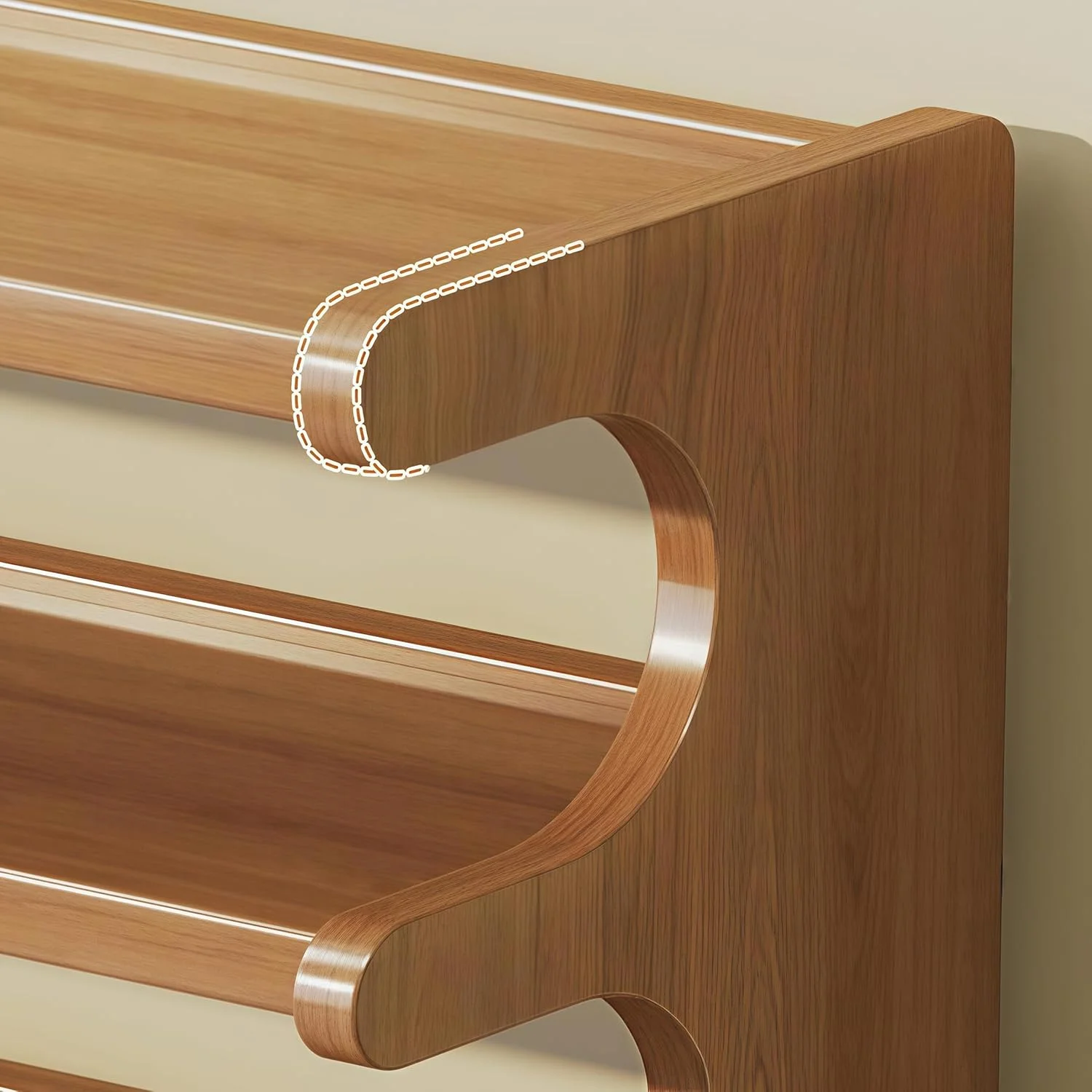 جاکفشی چوبی 6 طبقه LEDIN، سازمان دهنده و قفسه نگهداری کفش، کابینت کفش ایستاده برای ورودی، کمد، راهرو، جاکفشی چند منظوره درب ورودی (قهوه ای، 80x50x20 سانتی متر)