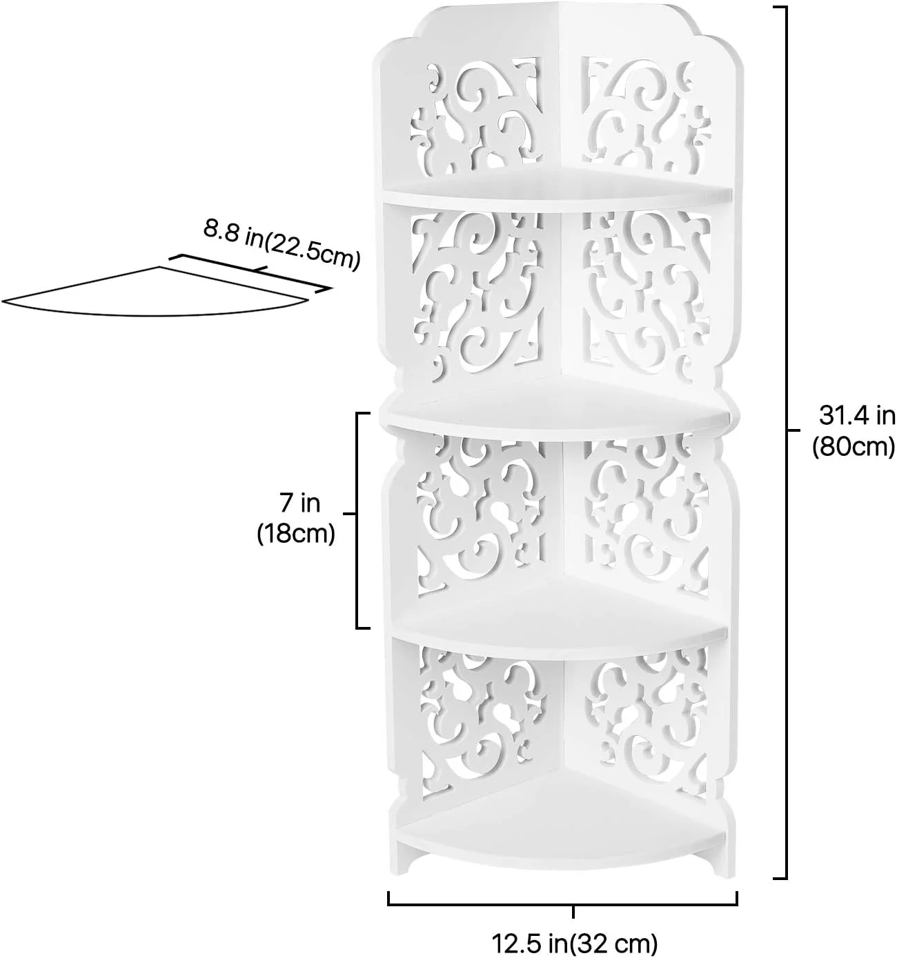 قفسه گوشه ای Flexzion - قفسه گوشه ای سفید، قفسه ذخیره سازی، قفسه کتاب، دکور، قفسه نمایشگر برای اتاق خواب، اتاق نشیمن، آشپزخانه، دفتر، طرح برش گل کلاسیک 4 طبقه قفسه گوشه ای Flexzion - قفسه گوشه ای سفید، قفسه ذخیره سازی، قفسه کتاب، دکور، قفسه نمایشگر برای اتاق خواب، اتاق نشیمن، آشپزخانه، دفتر، طرح برش گل کلاسیک 4 طبقه