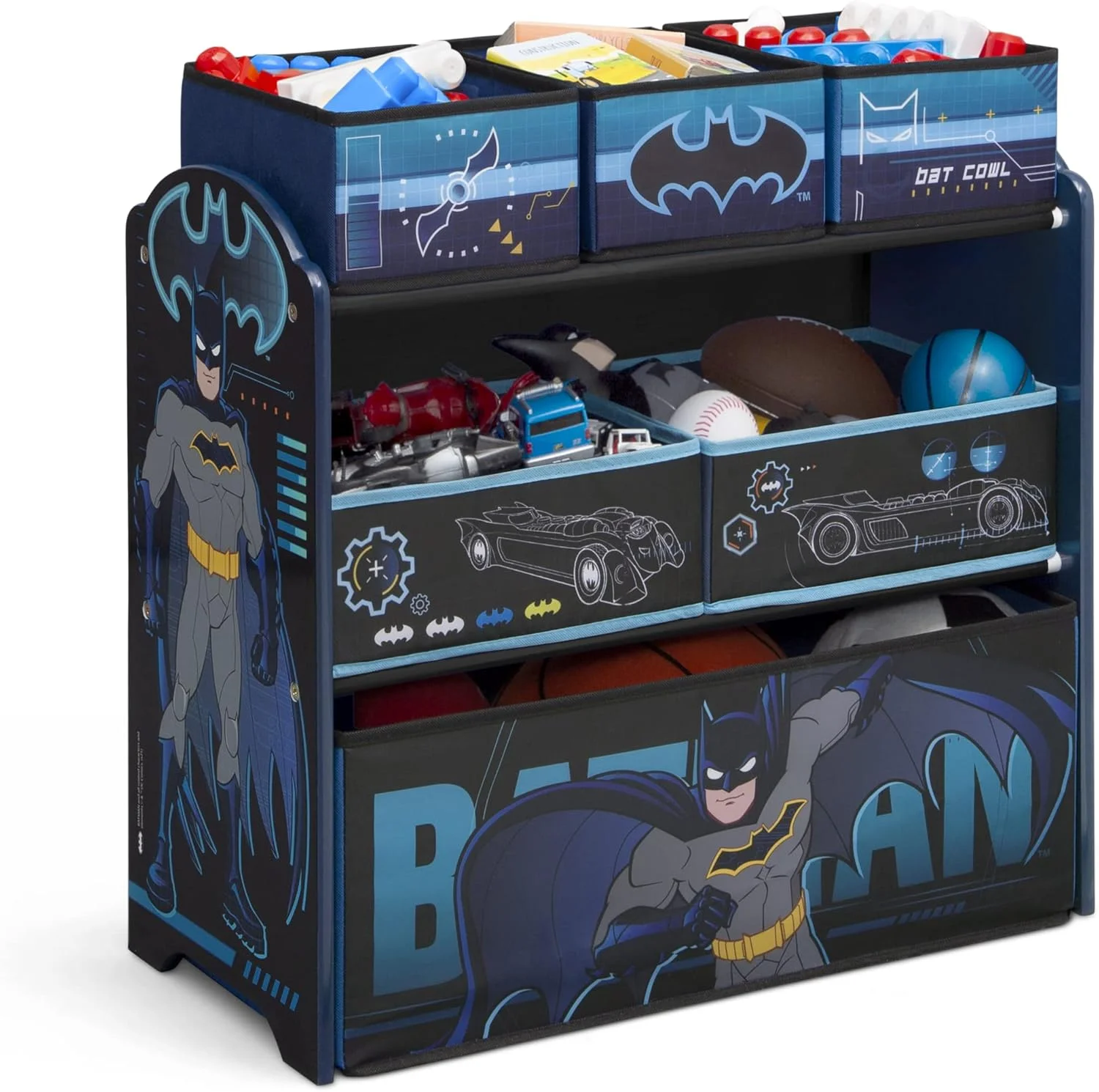 ارگانایزر اسباب بازی 6 سبدی دلتا چیلدرن مدل Batman، چوب مهندسی شده