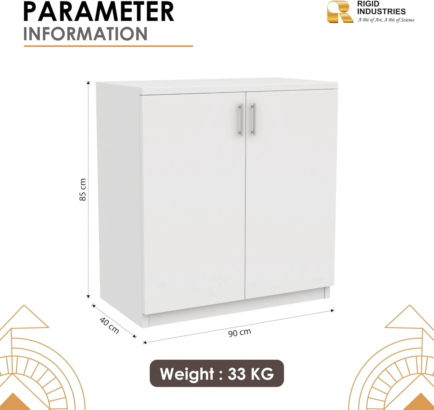 کابینت کوتاه RIGID | کابینت کوچک چوبی برای خانه، دفتر، اتاق نشیمن | سازمان دهنده سفید با قفسه - حالت دمونتاژ (40 عمق x 90 عرض x 85 ارتفاع سانتی متر) کابینت کوتاه RIGID | کابینت کوچک چوبی برای خانه، دفتر، اتاق نشیمن | سازمان دهنده سفید با قفسه - حالت دمونتاژ (40 عمق x 90 عرض x 85 ارتفاع سانتی متر)