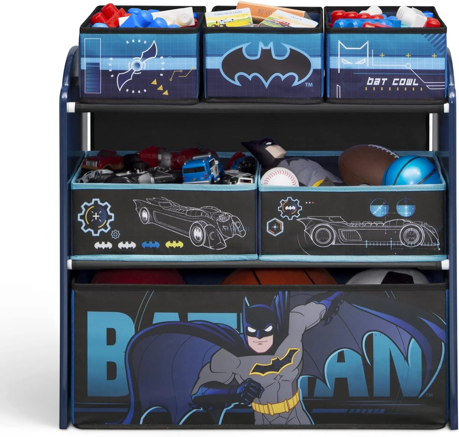 ارگانایزر اسباب بازی 6 سبدی دلتا چیلدرن مدل Batman، چوب مهندسی شده ارگانایزر اسباب بازی 6 سبدی دلتا چیلدرن مدل Batman، چوب مهندسی شده