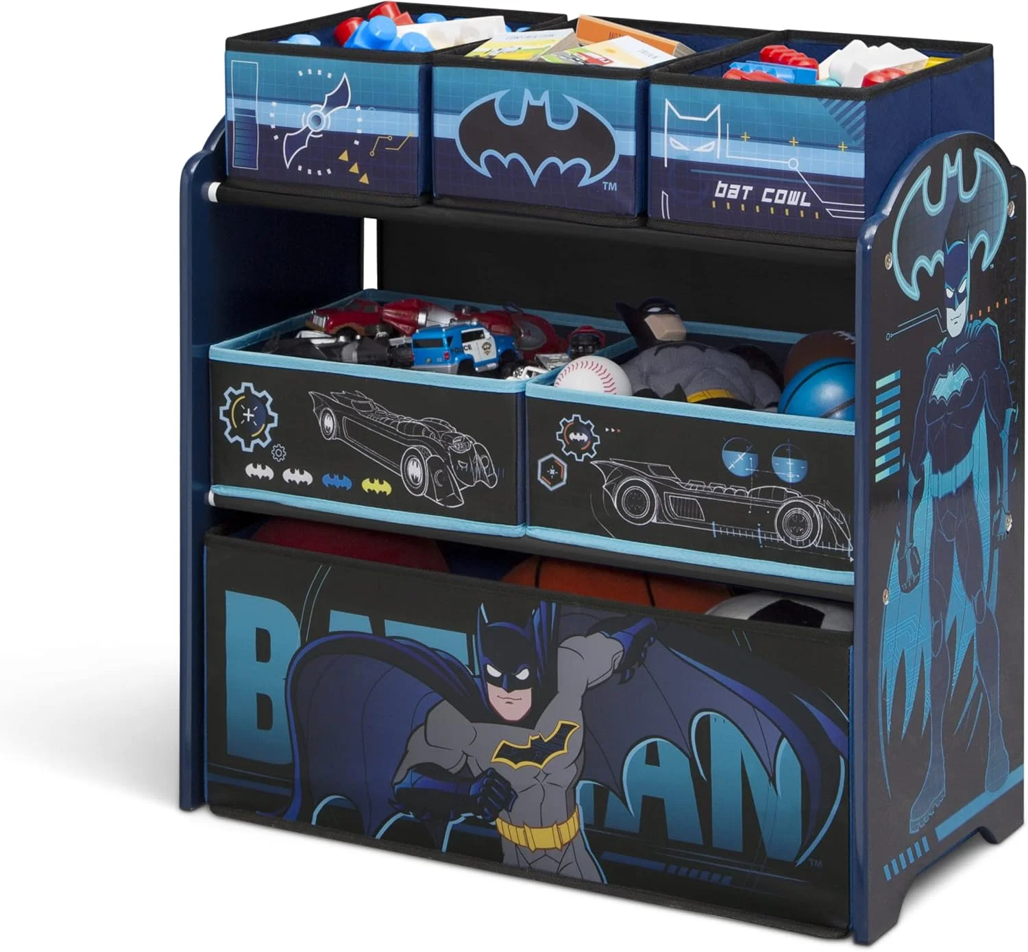 ارگانایزر اسباب بازی 6 سبدی دلتا چیلدرن مدل Batman، چوب مهندسی شده ارگانایزر اسباب بازی 6 سبدی دلتا چیلدرن مدل Batman، چوب مهندسی شده