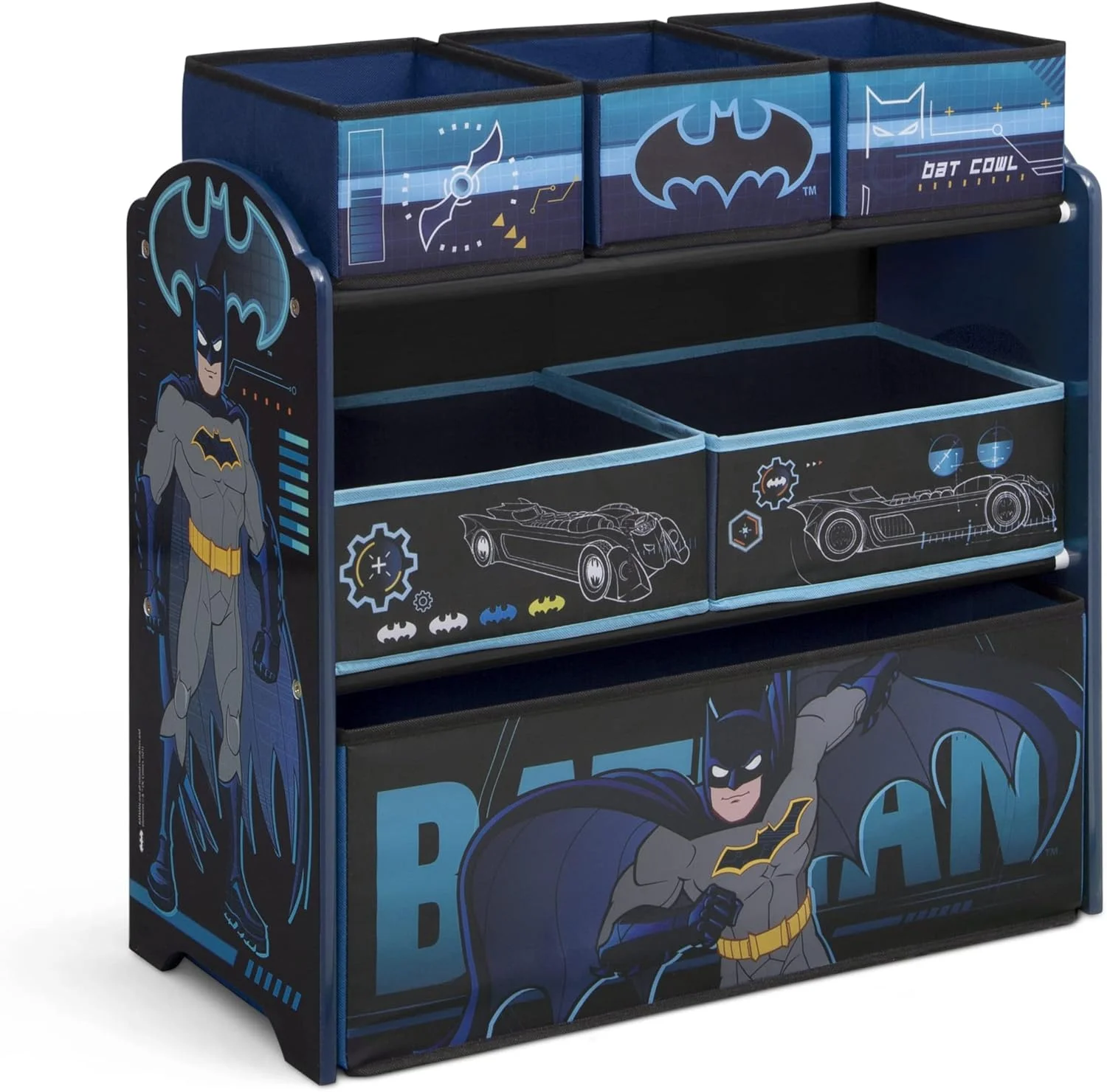 ارگانایزر اسباب بازی 6 سبدی دلتا چیلدرن مدل Batman، چوب مهندسی شده ارگانایزر اسباب بازی 6 سبدی دلتا چیلدرن مدل Batman، چوب مهندسی شده