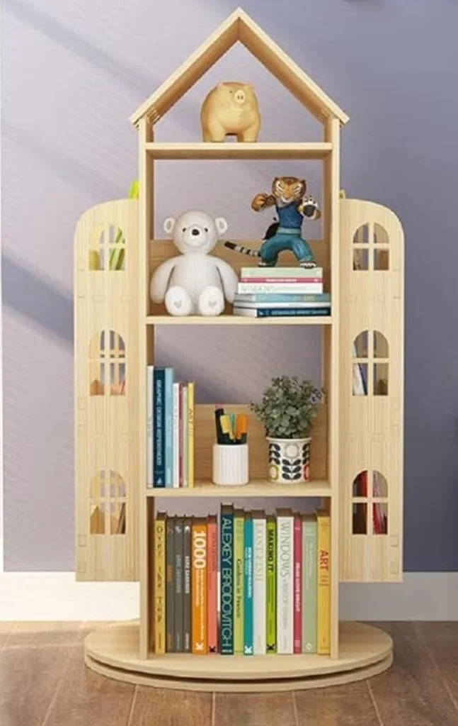 قفسه کتاب Lilys&Layans | قفسه کتابخانه گوشه ای 4 طبقه برای اتاق کودکان | چوب طبیعی، ایستاده | گنجایش 100 کتاب | ذخیره سازی خانگی برای اتاق خواب، اتاق نشیمن، میز مطالعه و نمایش اسباب بازی قفسه کتاب Lilys&Layans | قفسه کتابخانه گوشه ای 4 طبقه برای اتاق کودکان | چوب طبیعی، ایستاده | گنجایش 100 کتاب | ذخیره سازی خانگی برای اتاق خواب، اتاق نشیمن، میز مطالعه و نمایش اسباب بازی