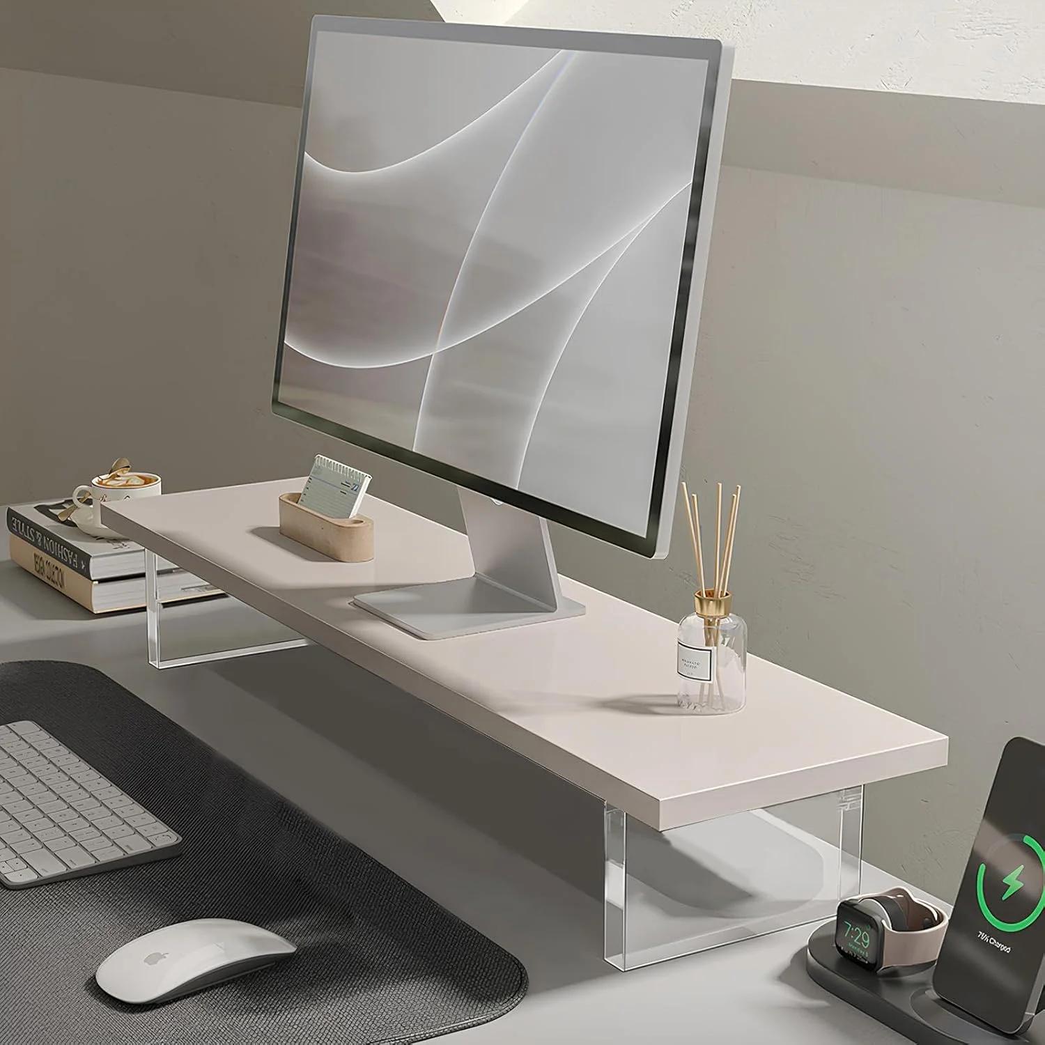 スタند وود 60cm (White) | Log Monitor Stand Riser