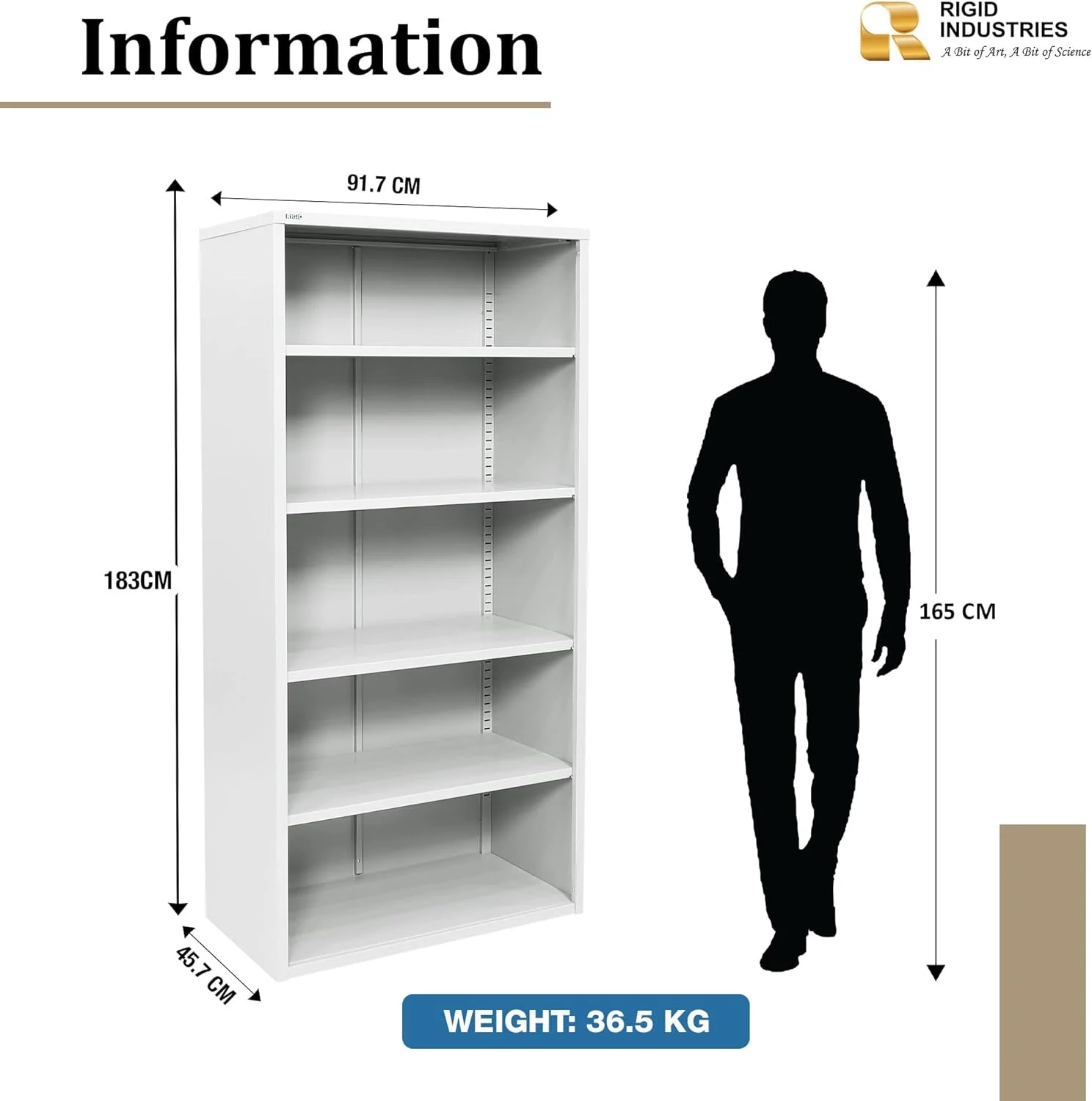 کابینت فلزی باز RIGID با چهار قفسه قابل تنظیم، قفسه سازمان دهنده ذخیره سازی سنگین برای خانه، دفتر، گاراژ، کتابخانه، مدرسه و انبار (سفید) - مونتاژ شده کابینت فلزی باز RIGID با چهار قفسه قابل تنظیم، قفسه سازمان دهنده ذخیره سازی سنگین برای خانه، دفتر، گاراژ، کتابخانه، مدرسه و انبار (سفید) - مونتاژ شده