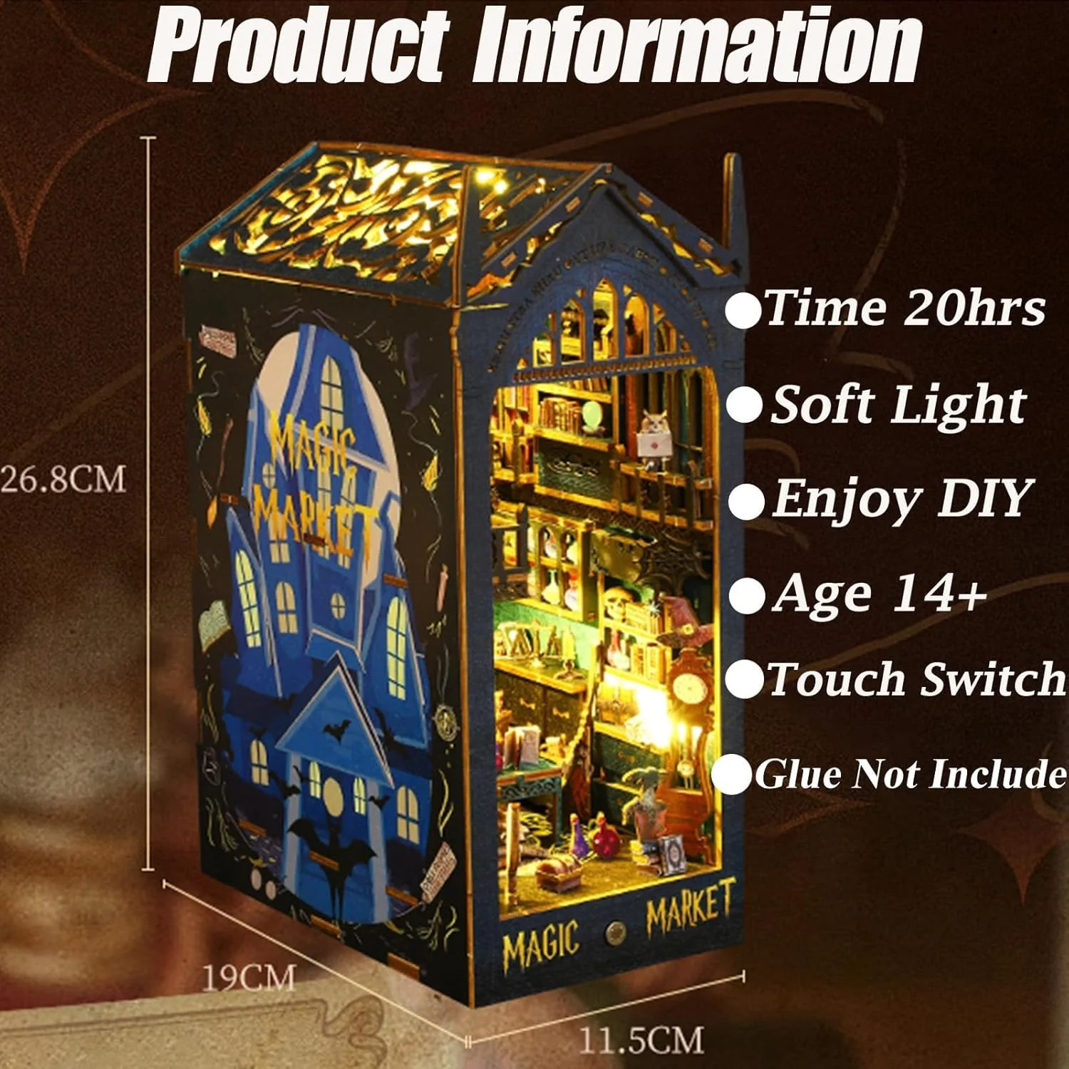 کیت بوک نوک DIY برند DONDONKA، پازل سه بعدی چوبی دکوری برای قفسه کتاب با چراغ LED، دکور بوک نوک DIY برای قفسه کتاب، مدل بوک اند، کیت های آموزشی مونتاژ شده برای کودکان و بزرگسالان کیت بوک نوک DIY برند DONDONKA، پازل سه بعدی چوبی دکوری برای قفسه کتاب با چراغ LED، دکور بوک نوک DIY برای قفسه کتاب، مدل بوک اند، کیت های آموزشی مونتاژ شده برای کودکان و بزرگسالان