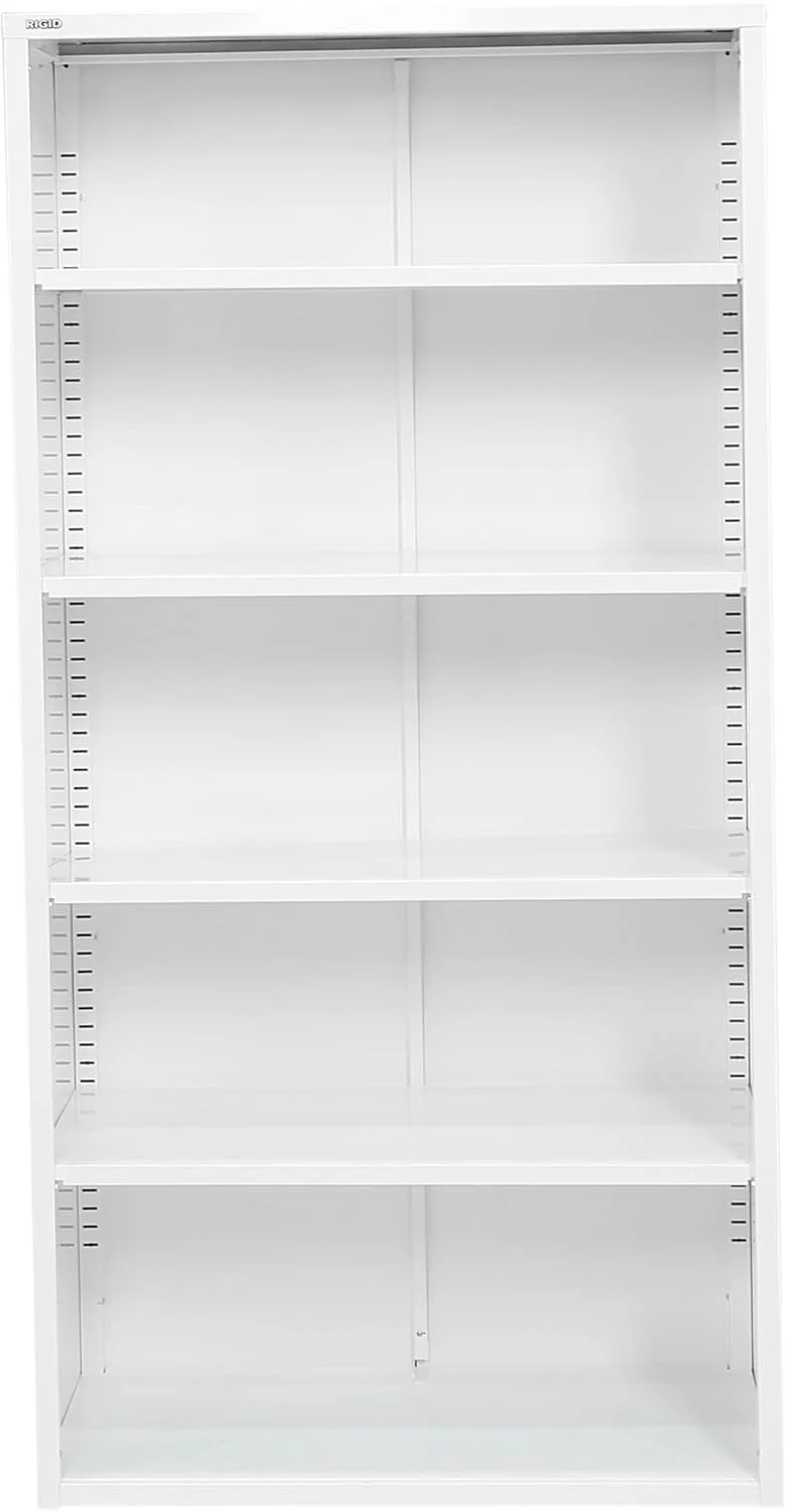 کابینت فلزی باز RIGID با چهار قفسه قابل تنظیم، قفسه سازمان دهنده ذخیره سازی سنگین برای خانه، دفتر، گاراژ، کتابخانه، مدرسه و انبار (سفید) - مونتاژ شده کابینت فلزی باز RIGID با چهار قفسه قابل تنظیم، قفسه سازمان دهنده ذخیره سازی سنگین برای خانه، دفتر، گاراژ، کتابخانه، مدرسه و انبار (سفید) - مونتاژ شده