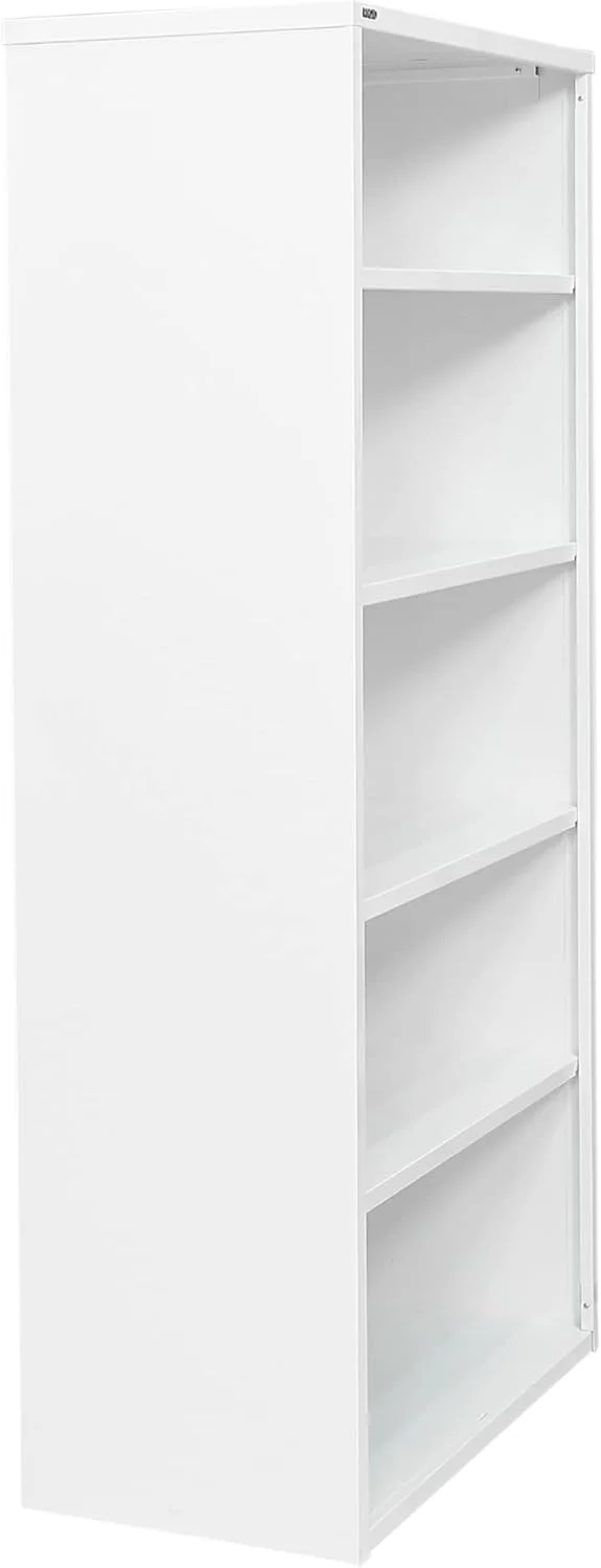 کابینت فلزی باز RIGID با چهار قفسه قابل تنظیم، قفسه سازمان دهنده ذخیره سازی سنگین برای خانه، دفتر، گاراژ، کتابخانه، مدرسه و انبار (سفید) - مونتاژ شده کابینت فلزی باز RIGID با چهار قفسه قابل تنظیم، قفسه سازمان دهنده ذخیره سازی سنگین برای خانه، دفتر، گاراژ، کتابخانه، مدرسه و انبار (سفید) - مونتاژ شده