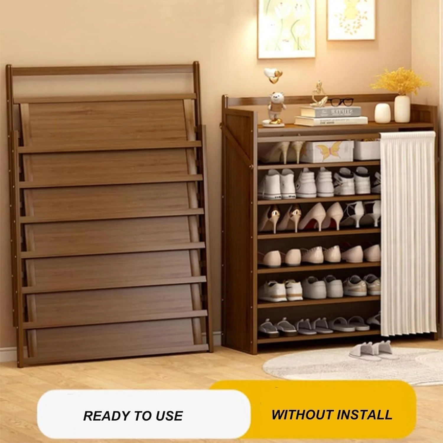 جاکفشی 7 طبقه INGUNAR، جاکفشی بدون نیاز به نصب، جاکفشی چوبی، کابینت نگهداری کفش، قفسه کفش، قفسه چند منظوره برای نگهداری کفش، مناسب برای منزل و اداره جاکفشی 7 طبقه INGUNAR، جاکفشی بدون نیاز به نصب، جاکفشی چوبی، کابینت نگهداری کفش، قفسه کفش، قفسه چند منظوره برای نگهداری کفش، مناسب برای منزل و اداره