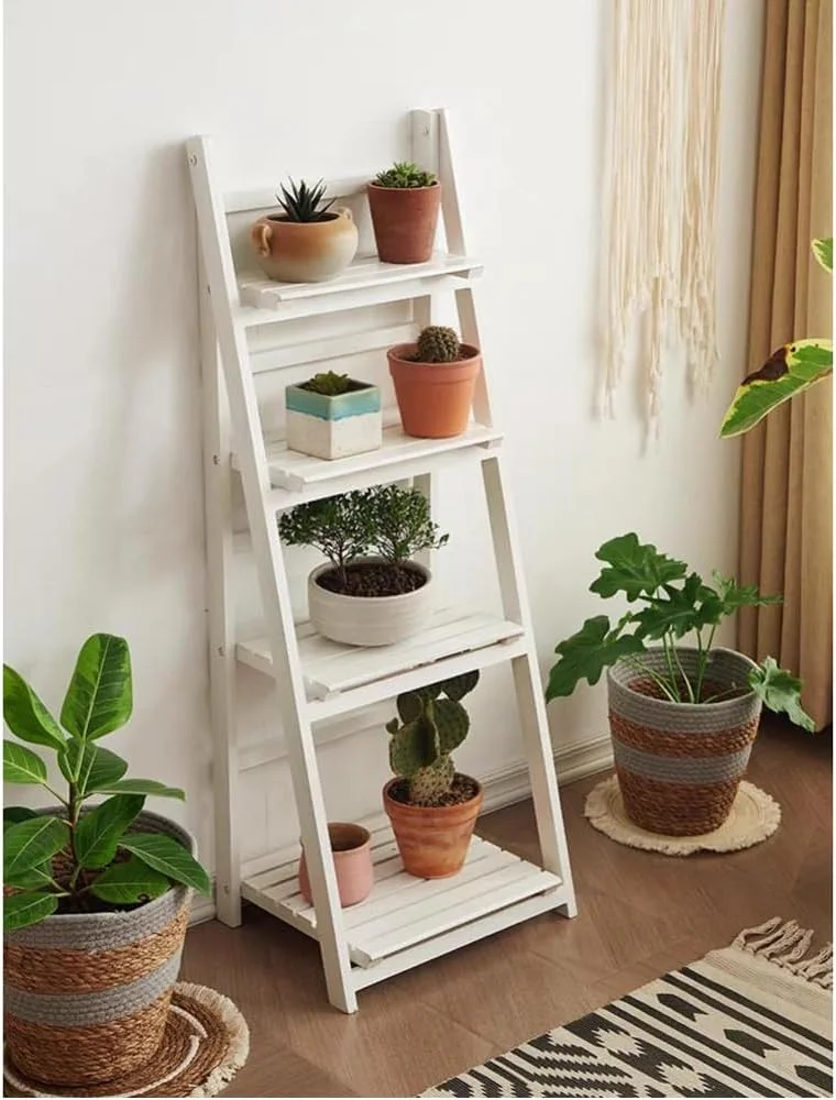 قفسه نردبانی چوبی آرایشی 3 و 4 طبقه - استند گلدان تزئینی برای گیاهان داخلی، استند نمایش چند منظوره برای کتاب، گل و دکور - استند گلدان چوبی تاشو (سفید، 4 طبقه) قفسه نردبانی چوبی آرایشی 3 و 4 طبقه - استند گلدان تزئینی برای گیاهان داخلی، استند نمایش چند منظوره برای کتاب، گل و دکور - استند گلدان چوبی تاشو (سفید، 4 طبقه)