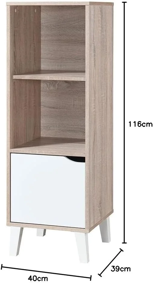 کتابخانه دانوب هوم مدل Kalum I قفسه کتاب مدولار 3 لایه I کابینت قفسه کتاب با طراحی مدرن I کمد سازمان دهنده چوبی I قفسه نمایش چند منظوره برای خانه، دفتر L 39 x W 40 x H 116 سانتی متر - بلوط سونوما/سفید کتابخانه دانوب هوم مدل Kalum I قفسه کتاب مدولار 3 لایه I کابینت قفسه کتاب با طراحی مدرن I کمد سازمان دهنده چوبی I قفسه نمایش چند منظوره برای خانه، دفتر L 39 x W 40 x H 116 سانتی متر - بلوط سونوما/سفید