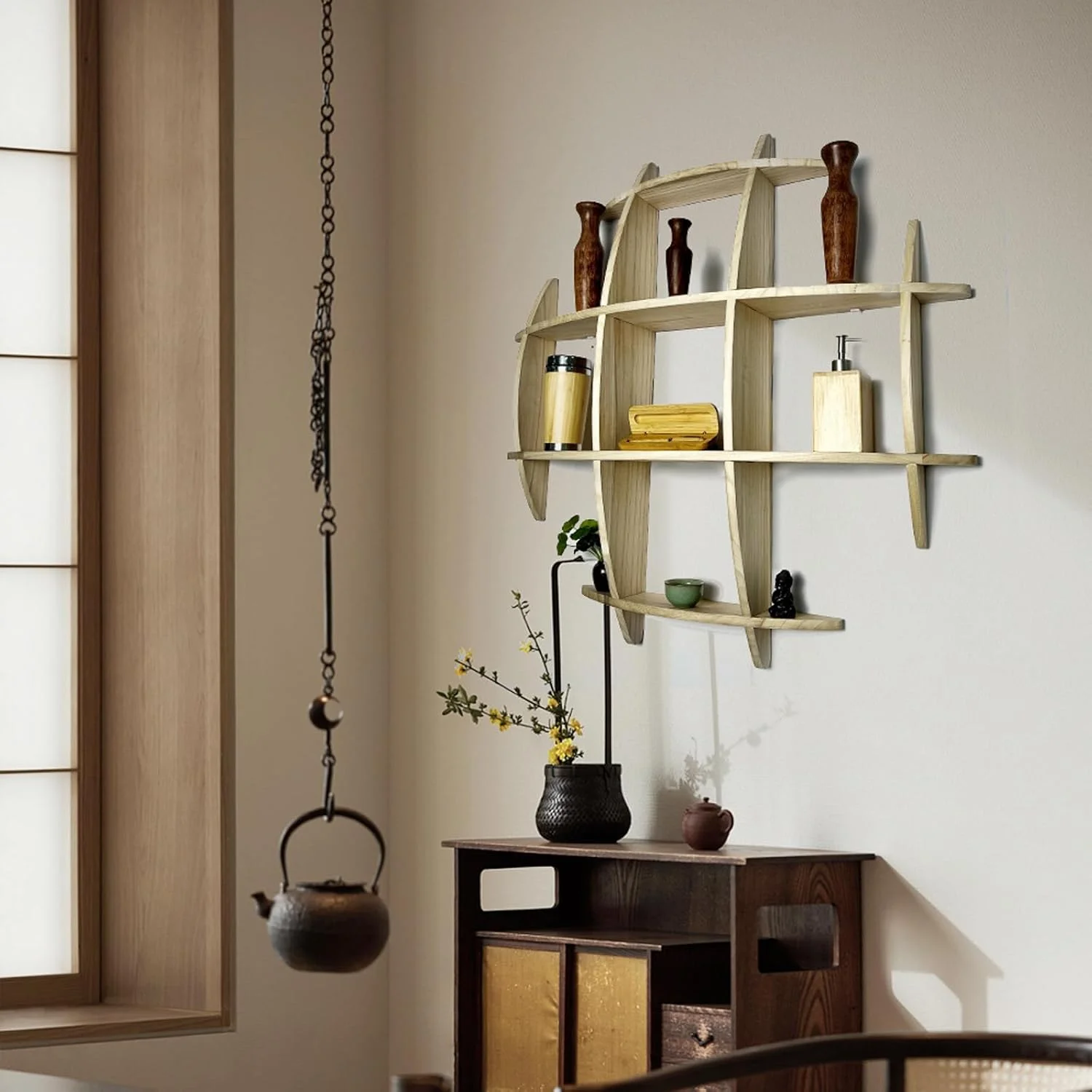 شلف دیواری شناور مدرن تک طبقه، 90x16x90 سانتی متر، چوب پرداخت شده، مناسب برای دفتر کار، کلکسیون شلف دیواری شناور مدرن تک طبقه، 90x16x90 سانتی متر، چوب پرداخت شده، مناسب برای دفتر کار، کلکسیون