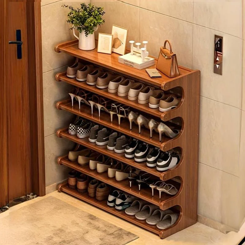 جاکفشی چوبی، کابینت کفش بامبو، قفسه برج کفش ایستاده ورودی، سازمان دهنده کفش، سازمان دهنده چند منظوره، قفسه نگهداری چکمه مبلمان مدرن خانه استند اداری (6 طبقه)