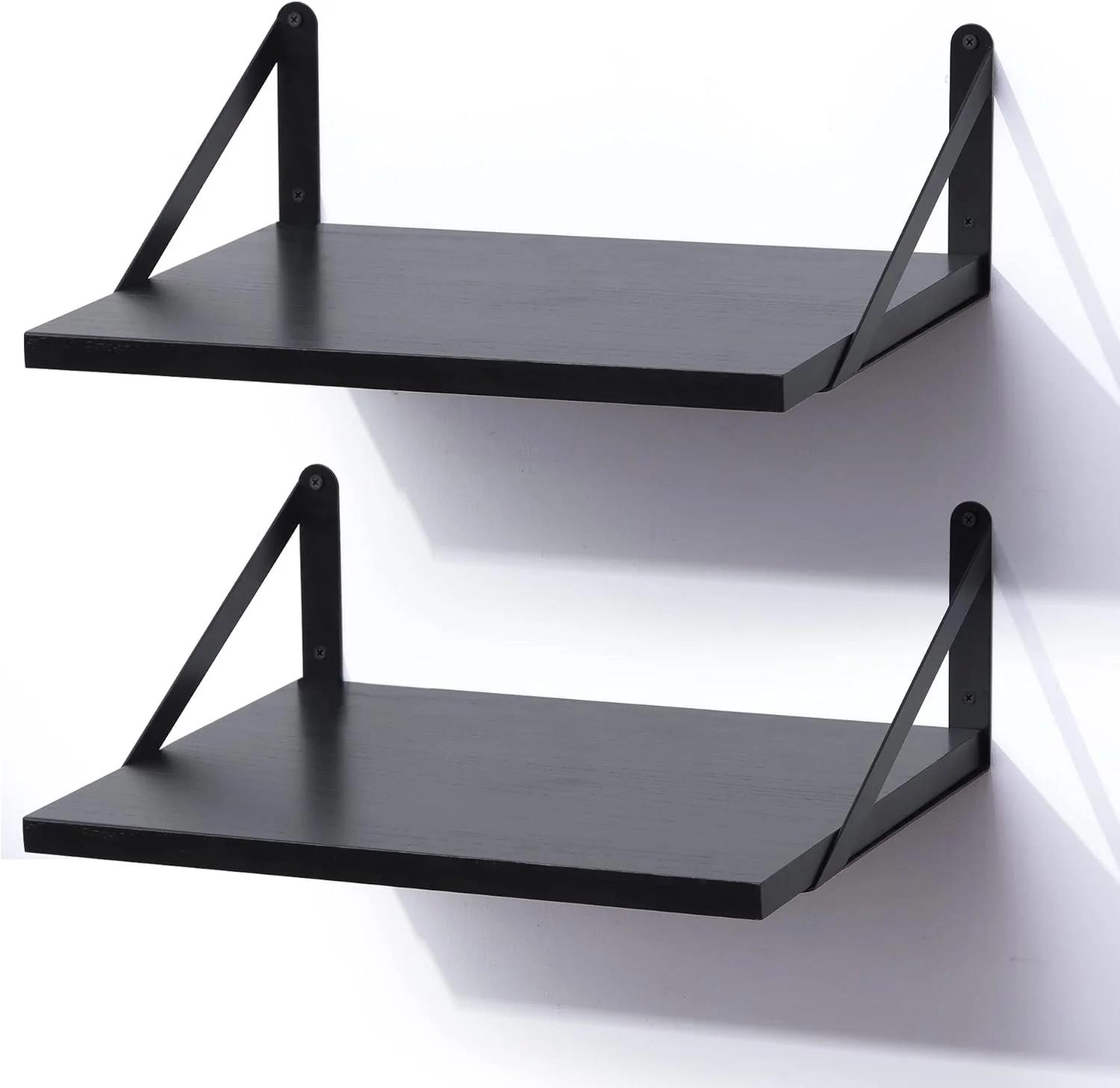 سی‌سیم Marsmiles Black 16W x 12D Wood Shelf Set of 2