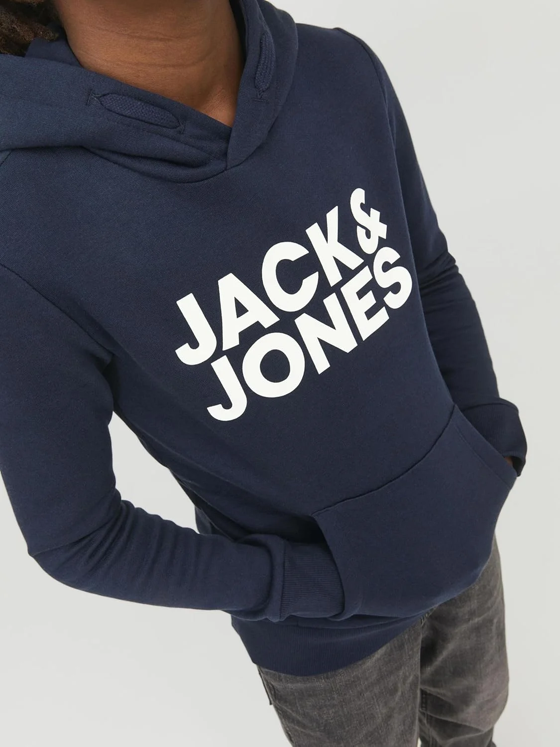 هودی پسرانه جک اند جونز مدل JJECORP LOGO SWEAT HOOD NOOS JNR