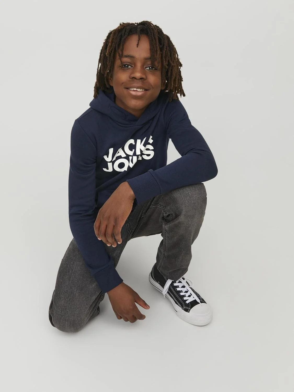 هودی پسرانه جک اند جونز مدل JJECORP LOGO SWEAT HOOD NOOS JNR