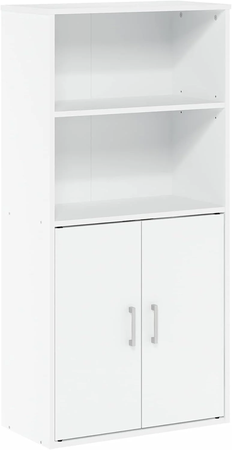 کابینت ذخیره سازی Furinno Pasir با 2 قفسه باز و 2 در، سفید