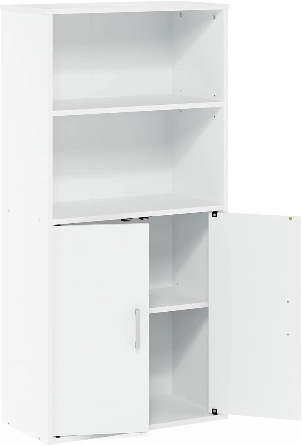 کابینت ذخیره سازی Furinno Pasir با 2 قفسه باز و 2 درب، سفید