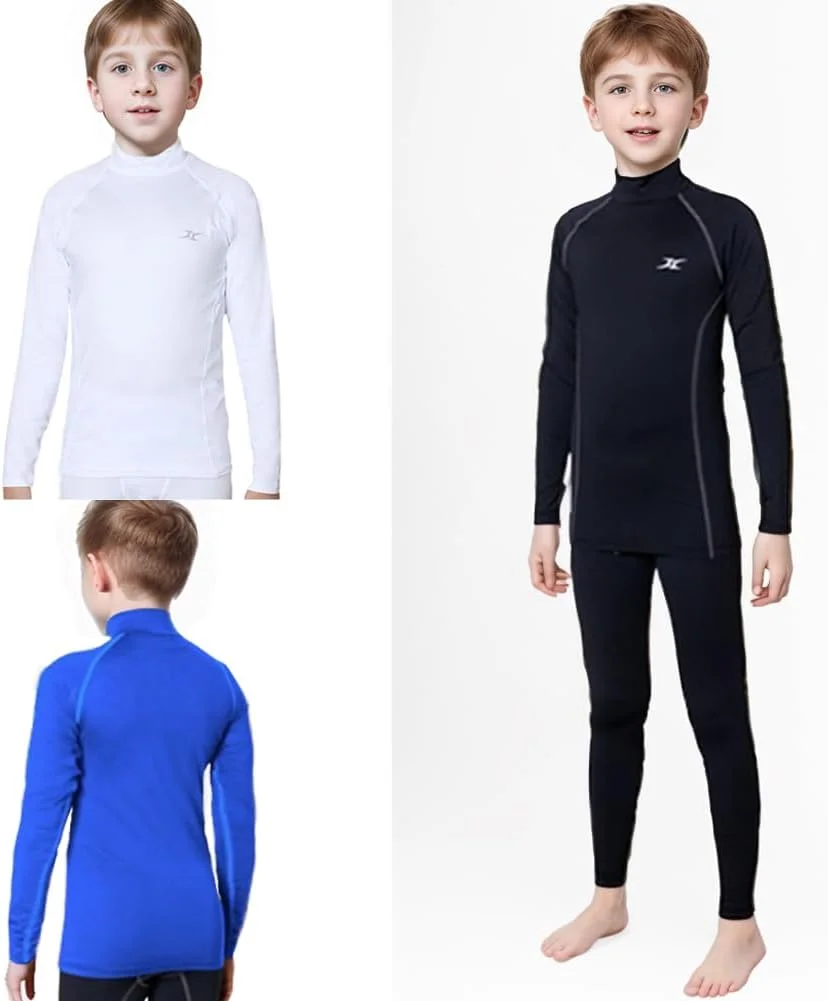 لباس زیر حرارتی بچه گانه یقه اسکی، تاپ های فشاری، لایه پایه NLK