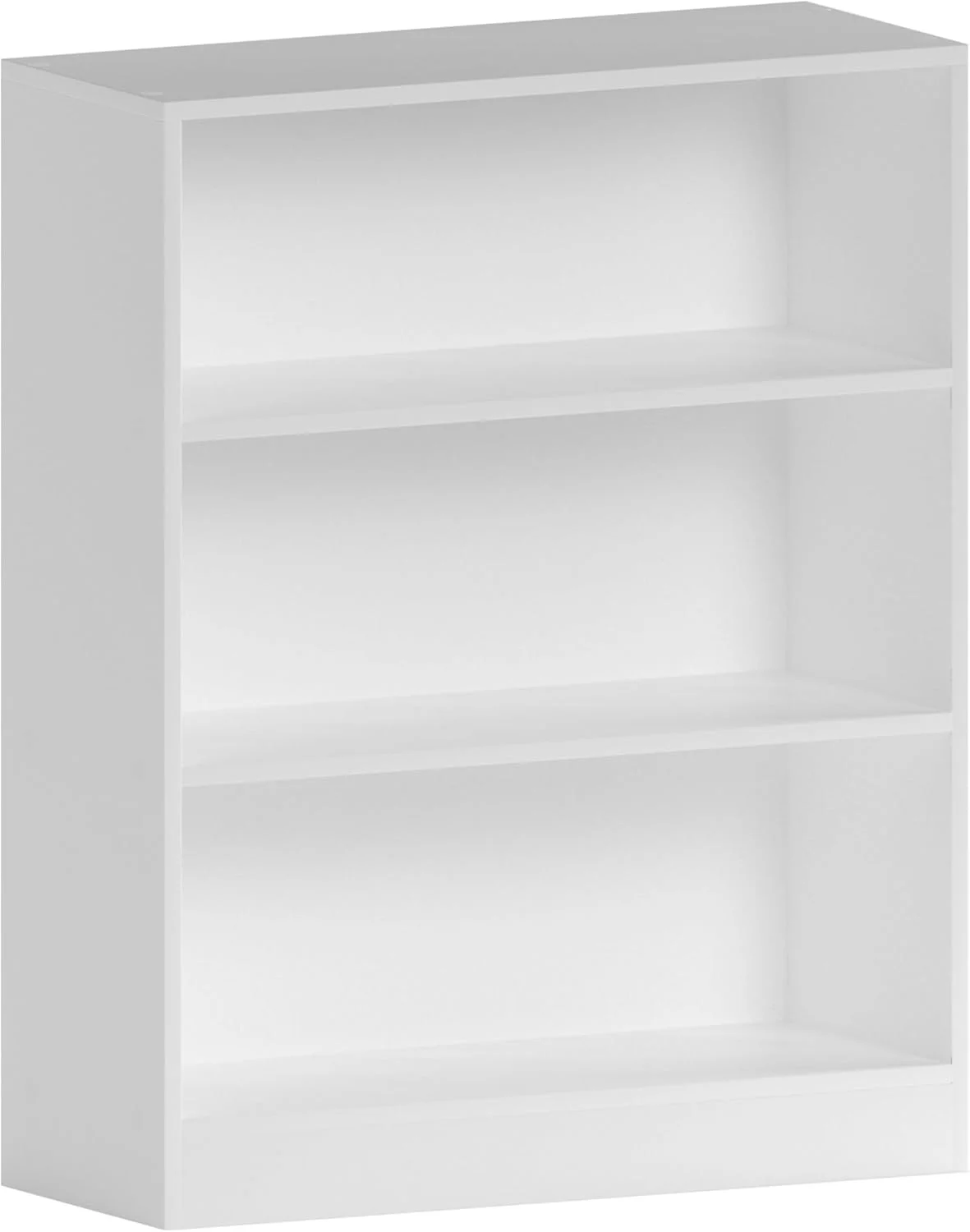کتابخانه 3 طبقه کوتاه کمبریج Vida Designs، قفسه های چوبی سفید، واحد ذخیره سازی نمایش مبلمان اتاق نشیمن اداری