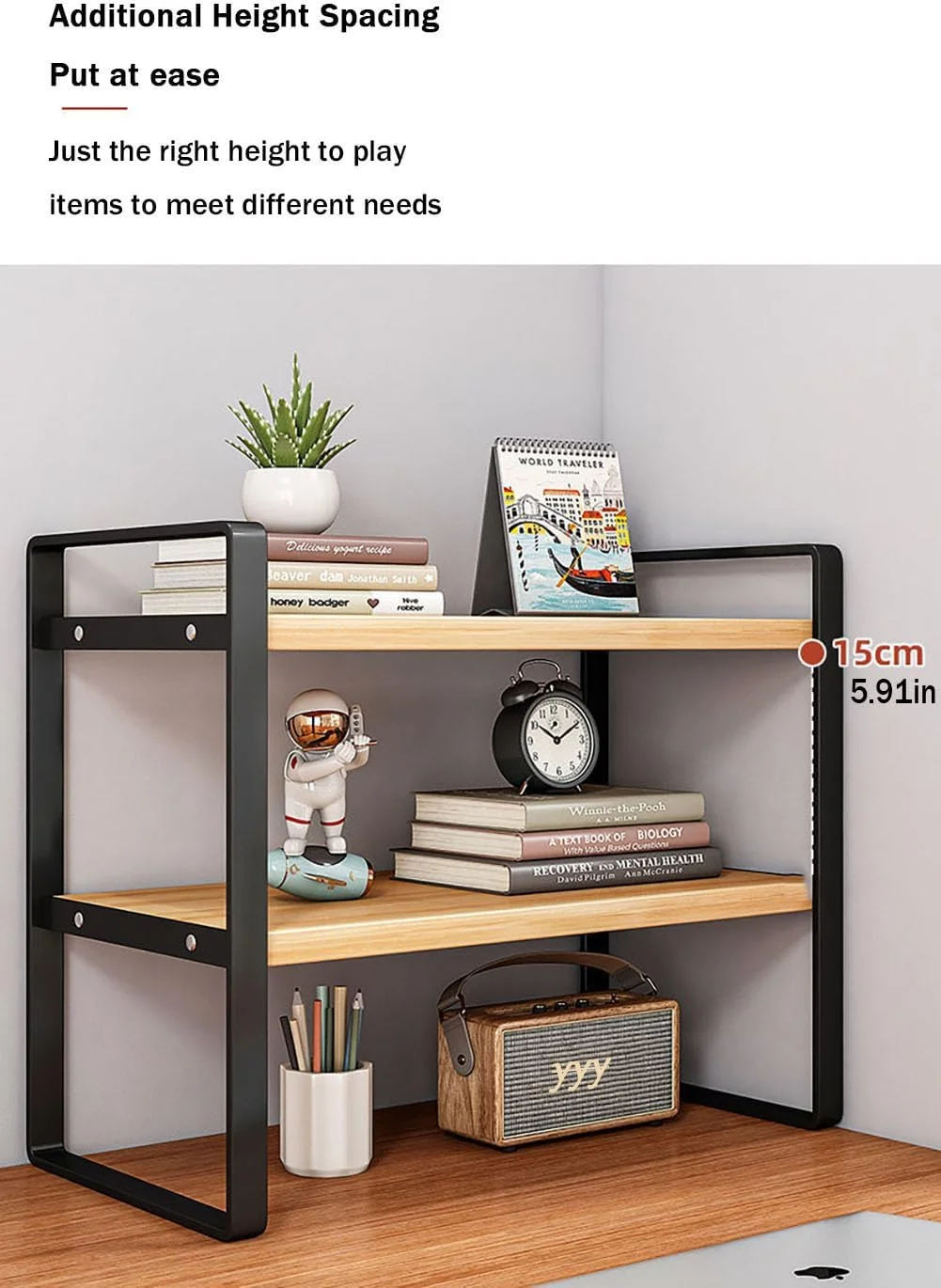 قفسه کتاب چوبی Dreamhousey، قفسه کتاب اداری، سازمان دهنده کتاب، سازمان دهنده فایل، سازمان دهنده رومیزی، سازمان دهنده اداری، قفسه ذخیره سازی میز، قفسه کتاب رومیزی (مشکی + رنگ چوب، 2 طبقه)، 001dsgsdg قفسه کتاب چوبی Dreamhousey، قفسه کتاب اداری، سازمان دهنده کتاب، سازمان دهنده فایل، سازمان دهنده رومیزی، سازمان دهنده اداری، قفسه ذخیره سازی میز، قفسه کتاب رومیزی (مشکی + رنگ چوب، 2 طبقه)، 001dsgsdg