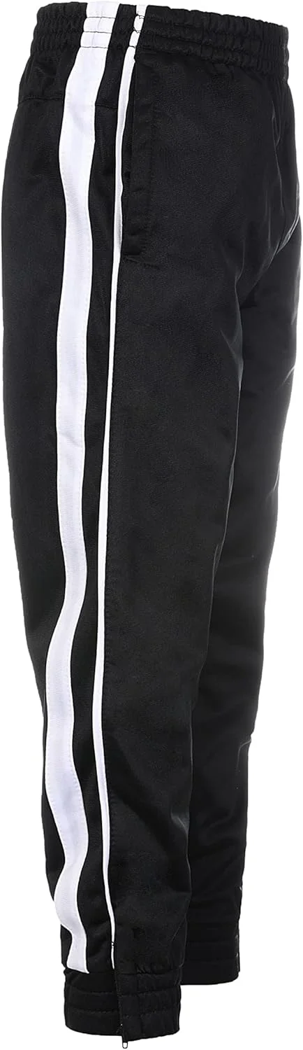 شلوار ورزشی بچه گانه و پسرانه Gioberti - با مچ پا زیپ دار کشباف، مشکی/سفید، سایز 18