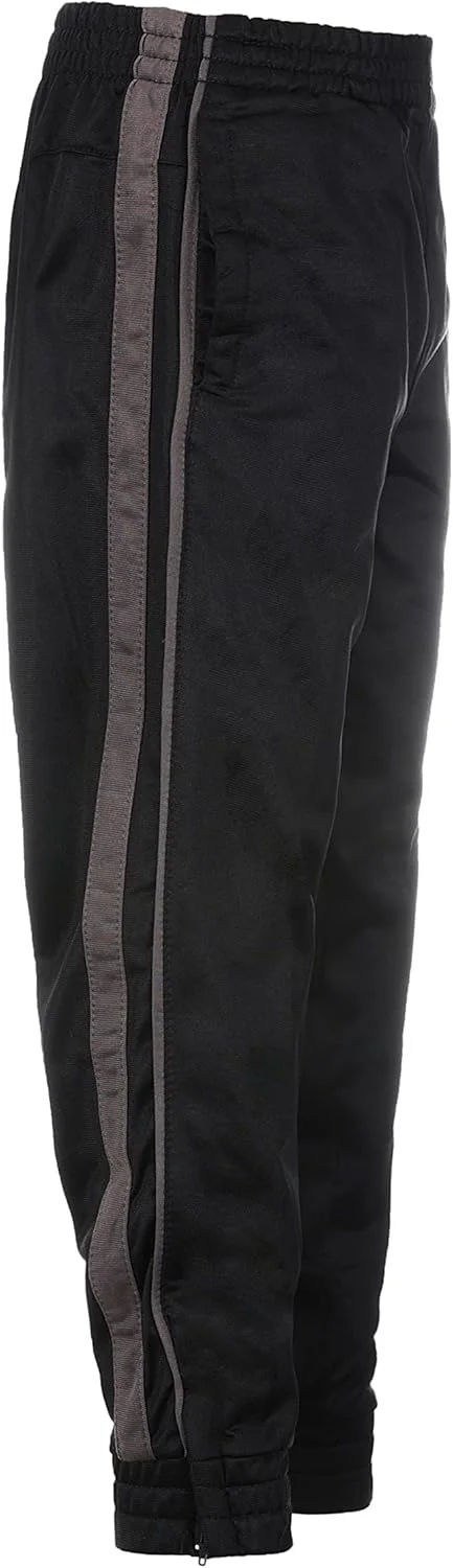 شلوار ورزشی بچگانه و پسرانه Gioberti - با مچ پا زیپ دار کشباف، مشکی/ذغالی، سایز 10