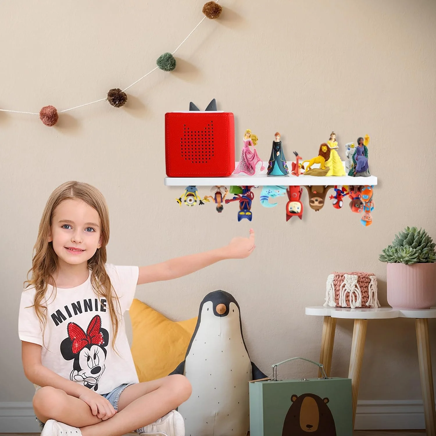 شلف مغناطیسی PHOENANCEE برای Tonies، برای قفسه نمایش و نگهداری فیگورهای Toniebox (30-36 کاراکتر)، قفسه های شناور دیواری چوبی، سازگار با ایستگاه شارژ برای اتاق کودکان، بلوط، 1 طبقه شلف مغناطیسی PHOENANCEE برای Tonies، برای قفسه نمایش و نگهداری فیگورهای Toniebox (30-36 کاراکتر)، قفسه های شناور دیواری چوبی، سازگار با ایستگاه شارژ برای اتاق کودکان، بلوط، 1 طبقه