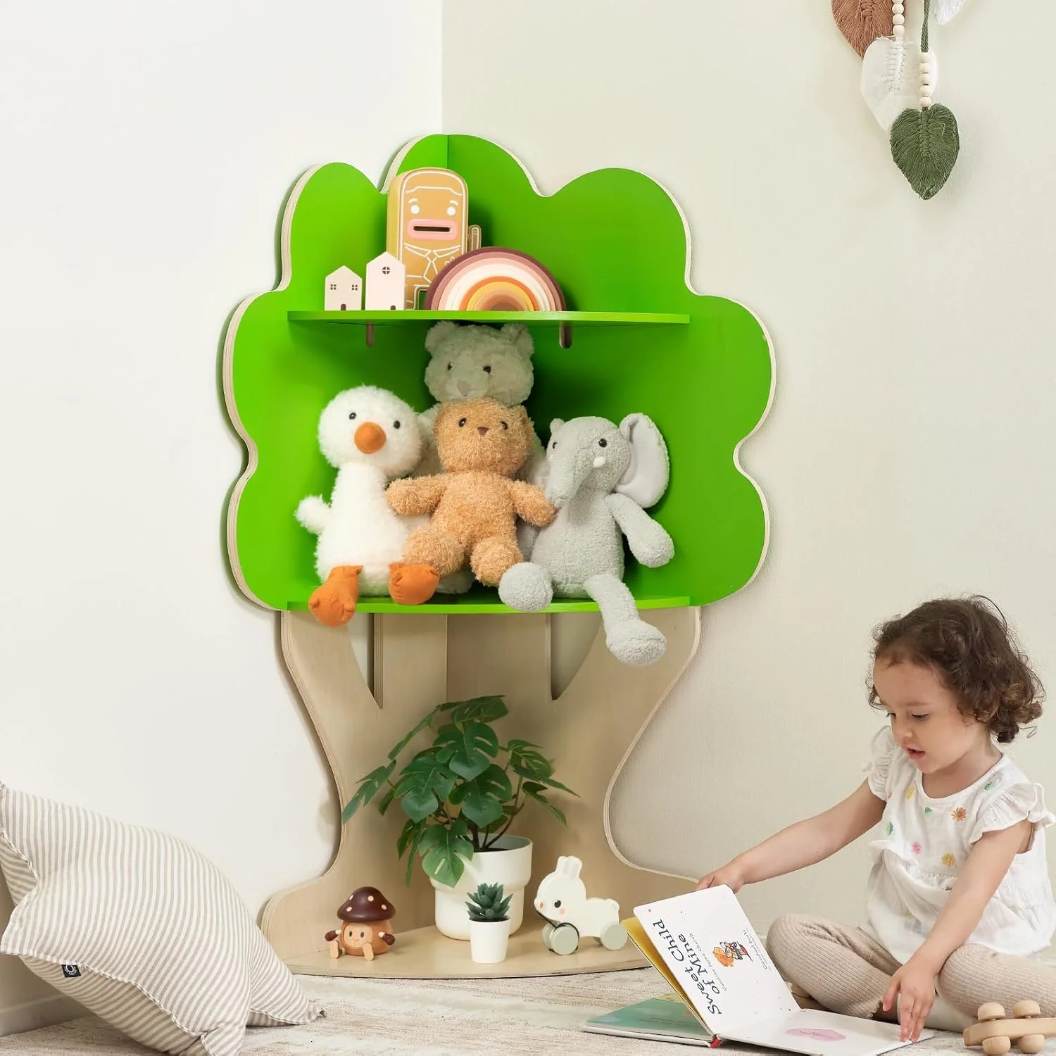 قفسه کتاب درختی OOOK برای گوشه مطالعه کودکان، قفسه کتاب گوشه ای برای نگهداری اسباب بازی در اتاق بازی، کلاس درس، اتاق بازی، مهد کودک قفسه کتاب درختی OOOK برای گوشه مطالعه کودکان، قفسه کتاب گوشه ای برای نگهداری اسباب بازی در اتاق بازی، کلاس درس، اتاق بازی، مهد کودک
