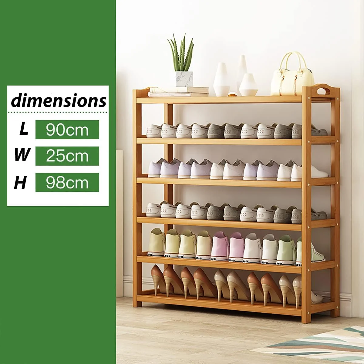 جاکفشی چوبی، کابینت کفش بامبو، قفسه برج کفش ایستاده ورودی، سازمان دهنده کفش، سازمان دهنده چند منظوره، قفسه نگهداری چکمه مبلمان مدرن خانه پایه های اداری خانگی (6 طبقه) جاکفشی چوبی، کابینت کفش بامبو، قفسه برج کفش ایستاده ورودی، سازمان دهنده کفش، سازمان دهنده چند منظوره، قفسه نگهداری چکمه مبلمان مدرن خانه پایه های اداری خانگی (6 طبقه)