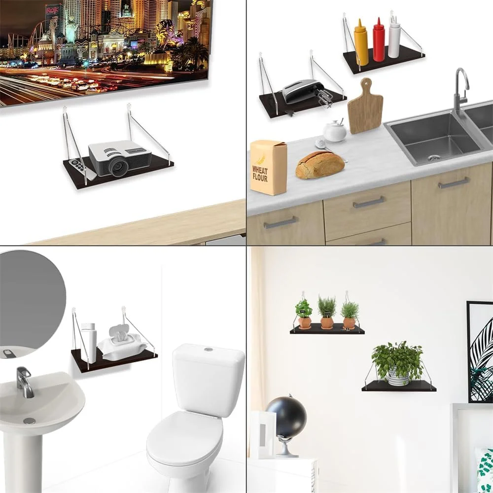 شلف دیواری شناور Azonee چوبی مشکی، تحمل وزن تا 15 کیلوگرم، بدون نیاز به سوراخکاری، مناسب برای کتاب، پروژکتور، دکور، 45x15 سانتی متر شلف دیواری شناور Azonee چوبی مشکی، تحمل وزن تا 15 کیلوگرم، بدون نیاز به سوراخکاری، مناسب برای کتاب، پروژکتور، دکور، 45x15 سانتی متر