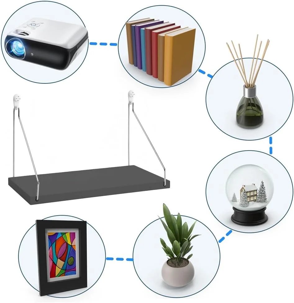 شلف دیواری شناور Azonee چوبی مشکی، تحمل وزن تا 15 کیلوگرم، بدون نیاز به سوراخکاری، مناسب برای کتاب، پروژکتور، دکور، 45x15 سانتی متر شلف دیواری شناور Azonee چوبی مشکی، تحمل وزن تا 15 کیلوگرم، بدون نیاز به سوراخکاری، مناسب برای کتاب، پروژکتور، دکور، 45x15 سانتی متر