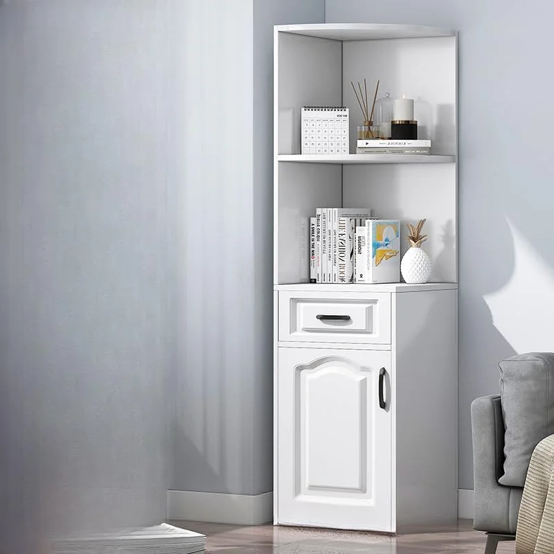 کابینت گوشه ای چوبی HAOWINS-PAN، کابینت انباری ایستاده با کشو و قفسه | قفسه کتاب، مبلمان اداری خانگی کابینت گوشه ای چوبی HAOWINS-PAN، کابینت انباری ایستاده با کشو و قفسه | قفسه کتاب، مبلمان اداری خانگی