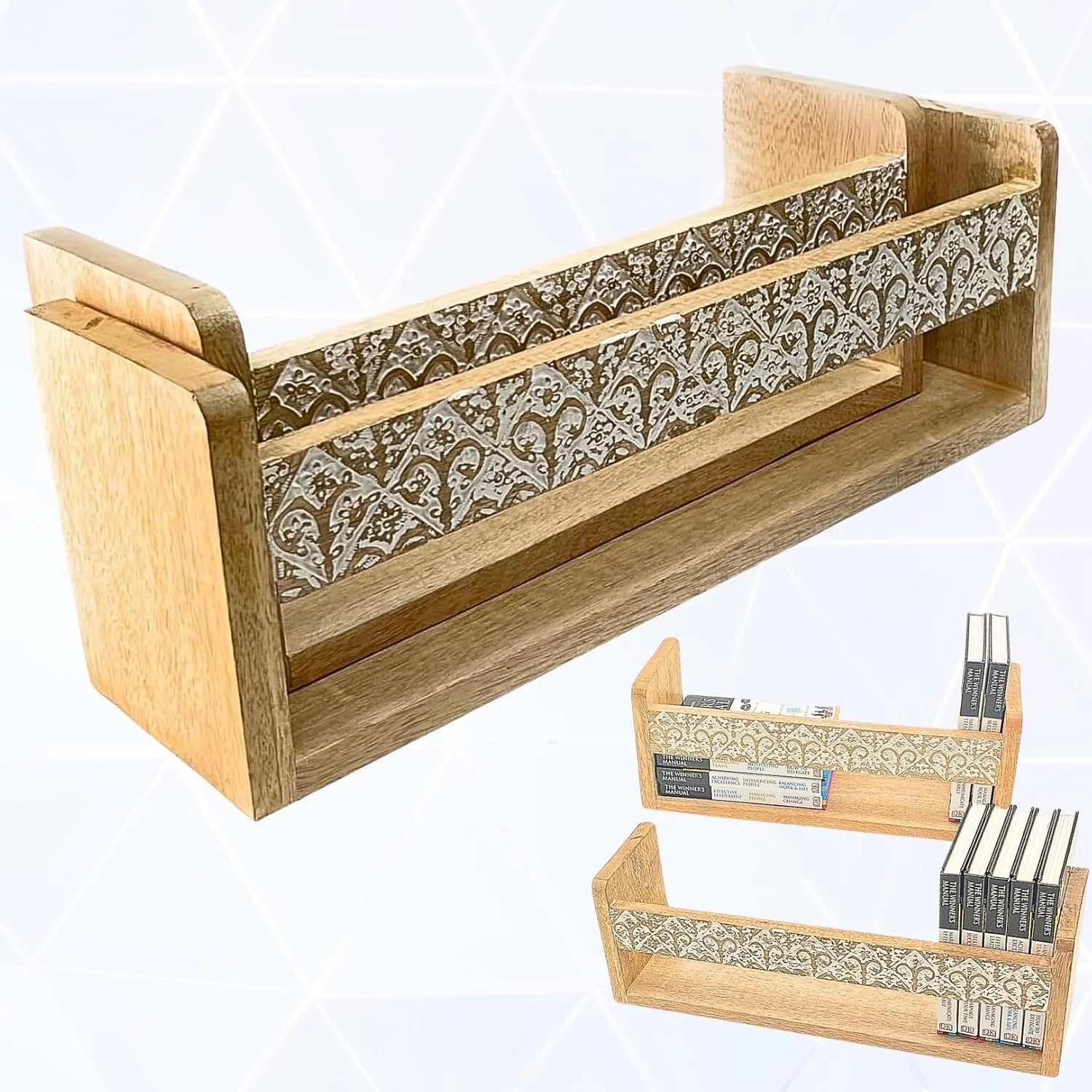 ست 2 عددی شلف دیواری Souq DESIGNS - شلف های شناور چوبی برای دکور دیوار، قفسه کتاب، قفسه نگهداری آشپزخانه، شلف دیواری برای اتاق نشیمن، اتاق خواب و سازمان دهنده خانه ست 2 عددی شلف دیواری Souq DESIGNS - شلف های شناور چوبی برای دکور دیوار، قفسه کتاب، قفسه نگهداری آشپزخانه، شلف دیواری برای اتاق نشیمن، اتاق خواب و سازمان دهنده خانه