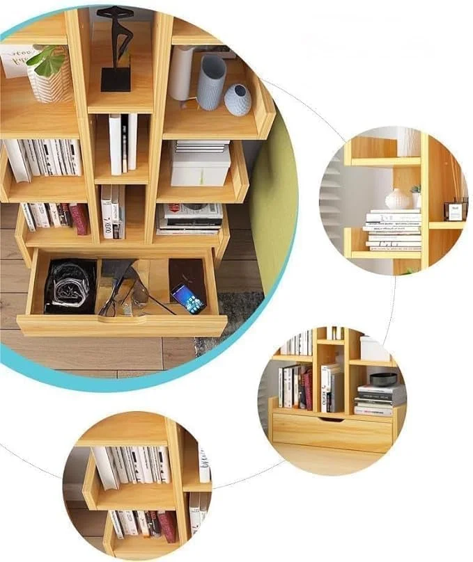 کتابخانه درختی 18 طبقه Fohome، قفسه کتاب گوشه ای 18 طبقه با کشو، قفسه ذخیره سازی چوبی برای CD/فیلم/کتاب، قفسه های سازمان دهنده برای اتاق نشیمن، اتاق خواب، دفتر (گردویی) کتابخانه درختی 18 طبقه Fohome، قفسه کتاب گوشه ای 18 طبقه با کشو، قفسه ذخیره سازی چوبی برای CD/فیلم/کتاب، قفسه های سازمان دهنده برای اتاق نشیمن، اتاق خواب، دفتر (گردویی)