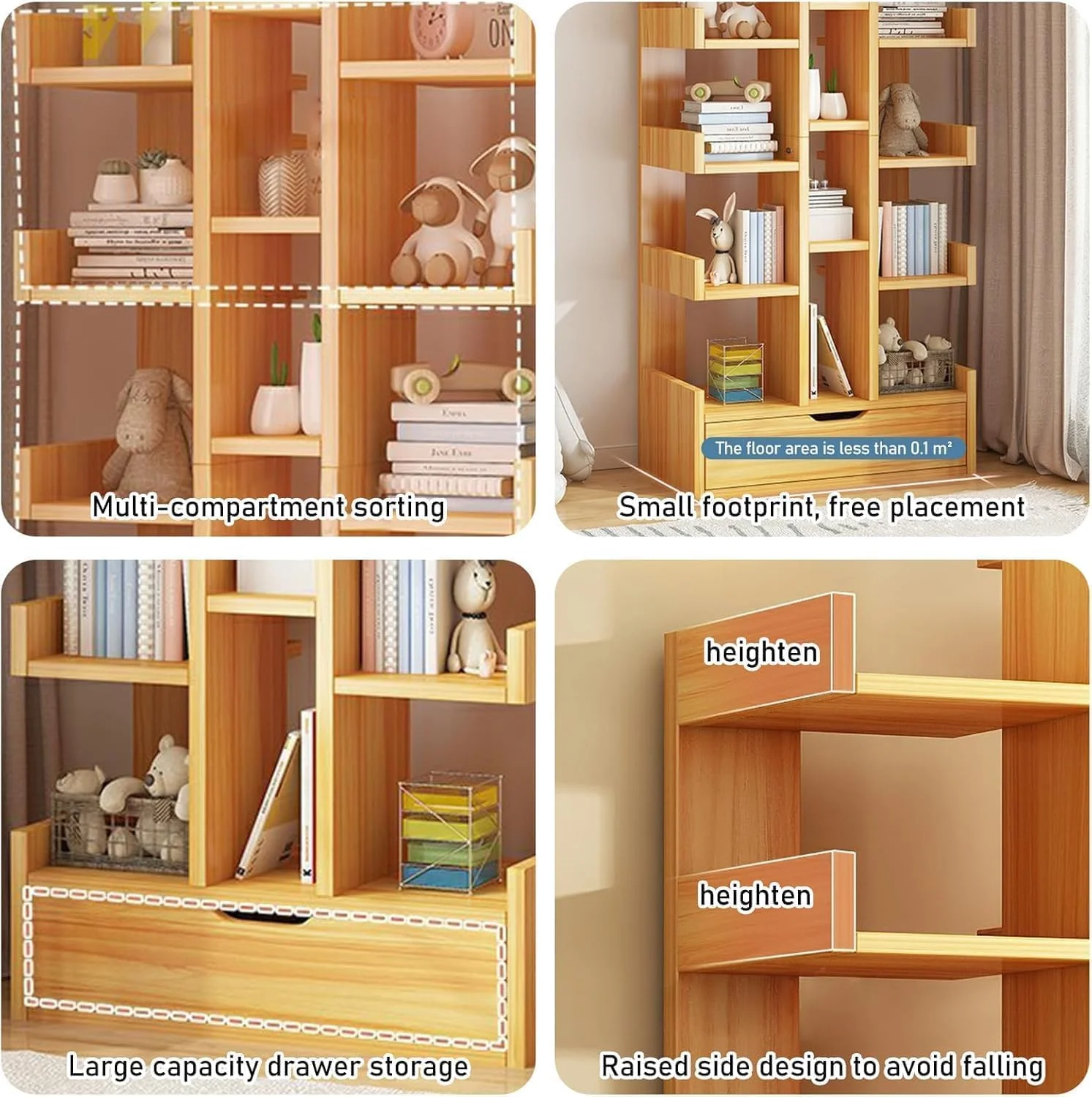 کتابخانه درختی 18 طبقه Fohome، قفسه کتاب گوشه ای 18 طبقه با کشو، قفسه ذخیره سازی چوبی برای CD/فیلم/کتاب، قفسه های سازمان دهنده برای اتاق نشیمن، اتاق خواب، دفتر (گردویی) کتابخانه درختی 18 طبقه Fohome، قفسه کتاب گوشه ای 18 طبقه با کشو، قفسه ذخیره سازی چوبی برای CD/فیلم/کتاب، قفسه های سازمان دهنده برای اتاق نشیمن، اتاق خواب، دفتر (گردویی)